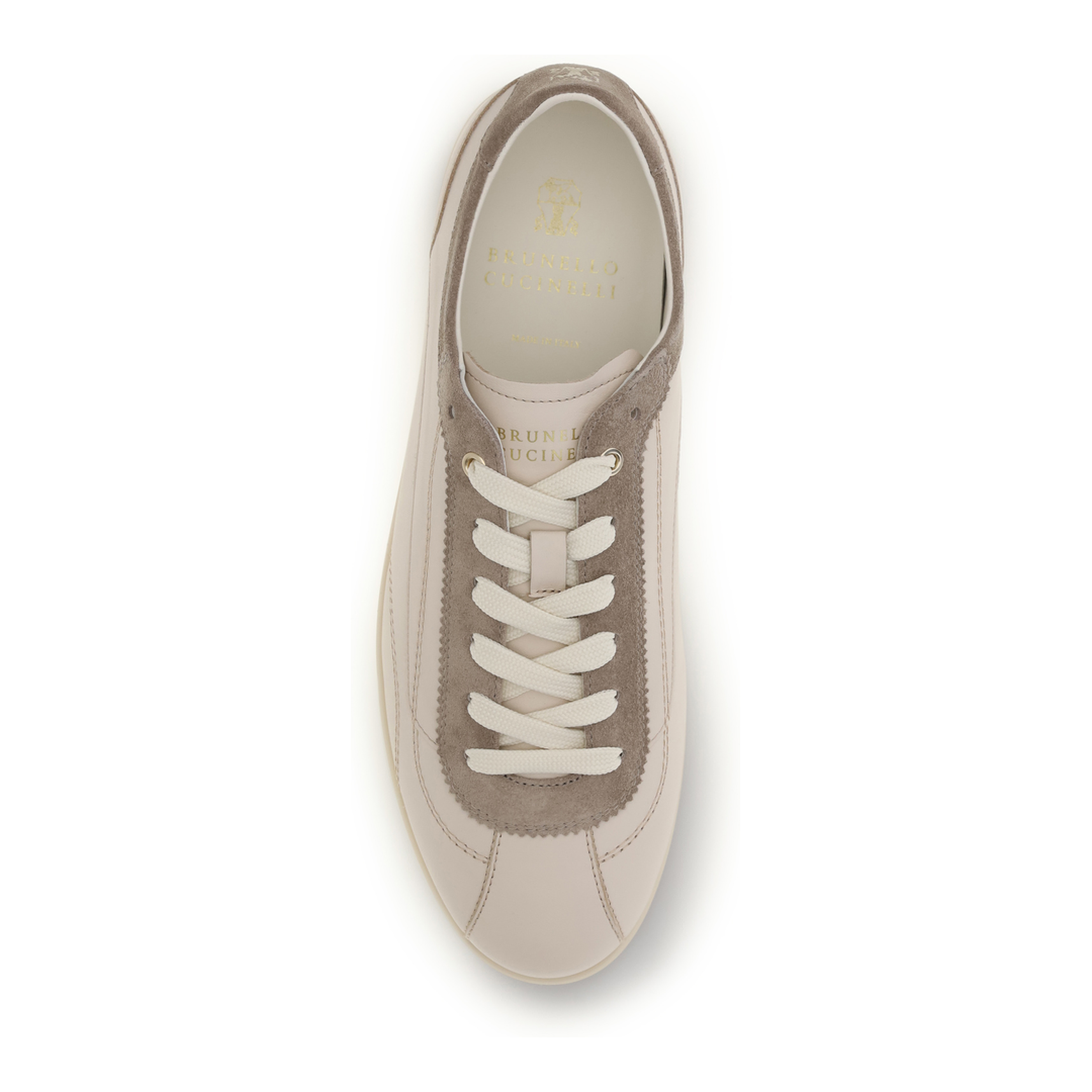 Leather And Suede Sneakers With Slim Sole - Image 4