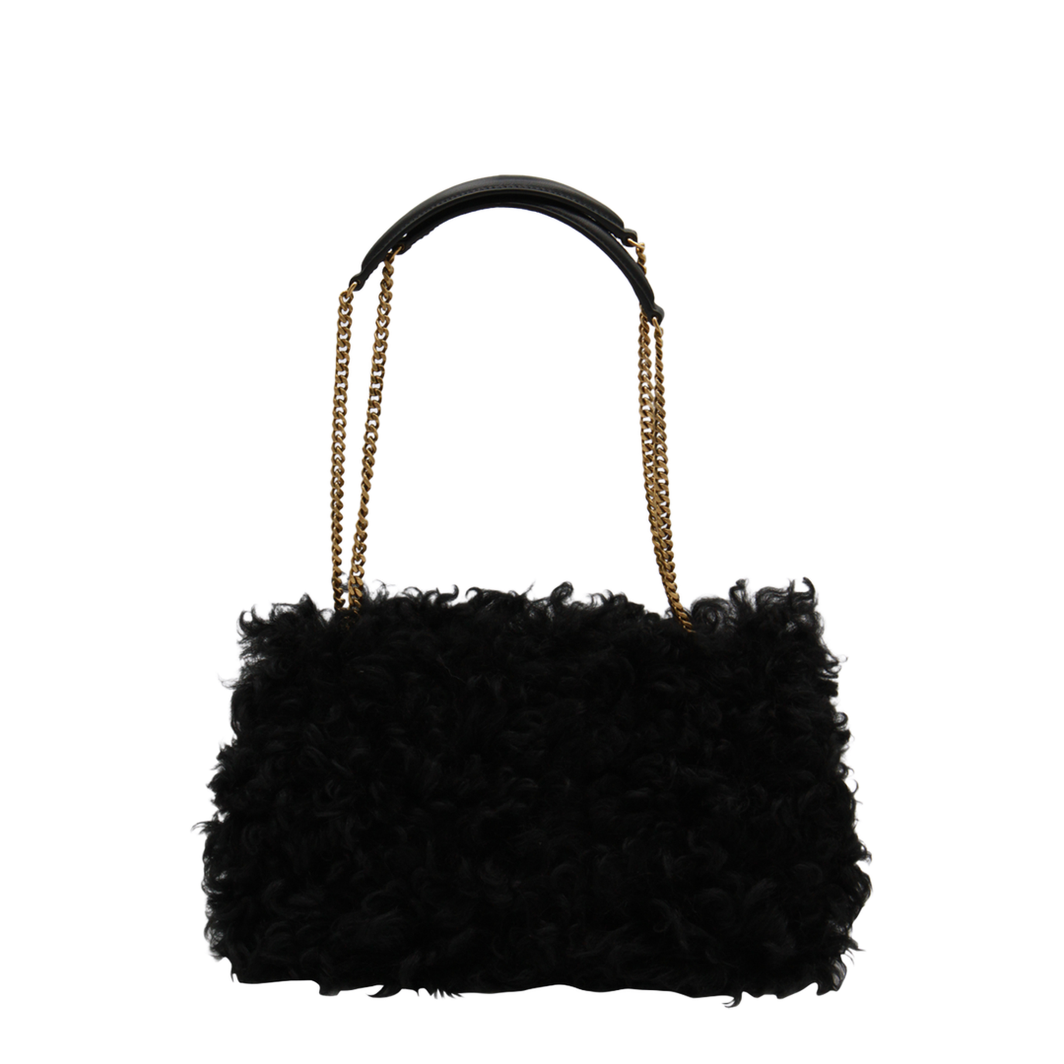 Jamie Medium Shearling Bag - Black - Image 6