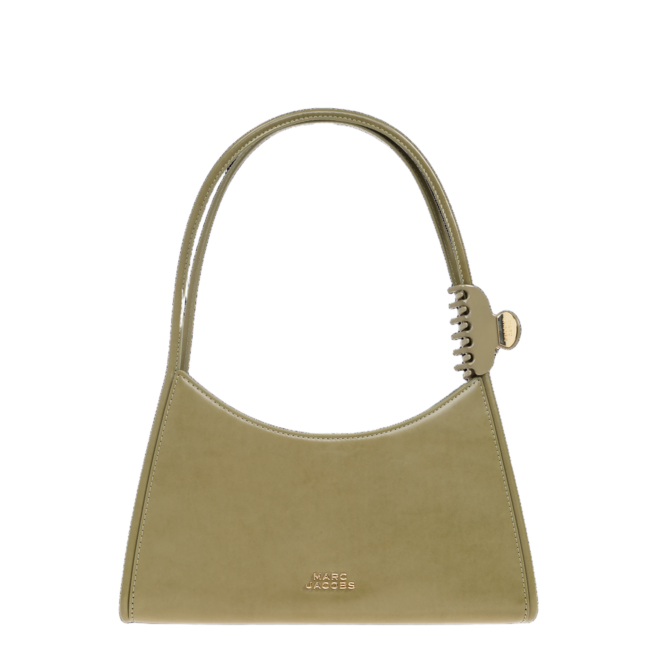 The Glam Claw Clip Shoulder Bag Medium Spazzolato Leather - Reed - Image 1