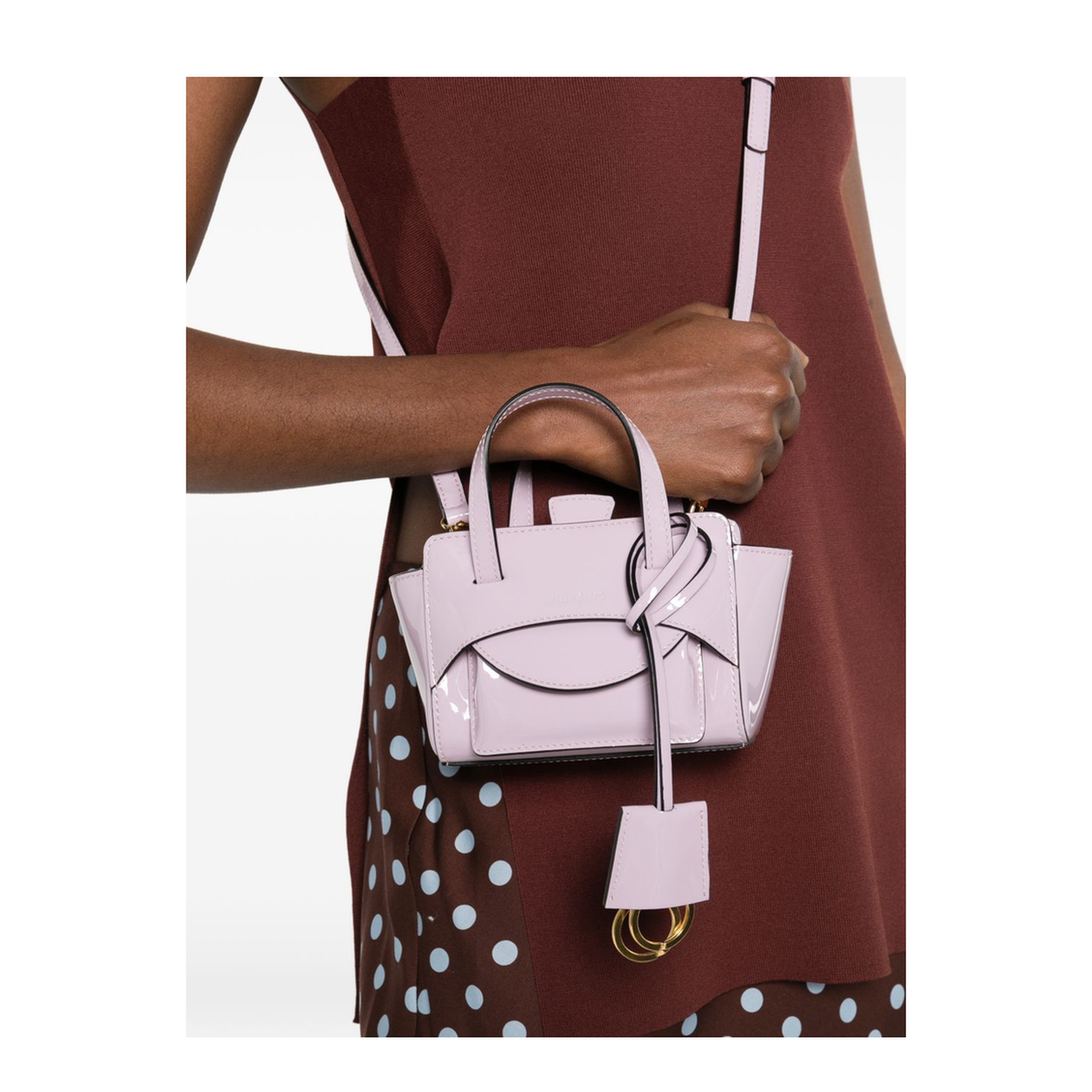 Flap XS Calf Leather Tote Bag - Lilac - Image 3