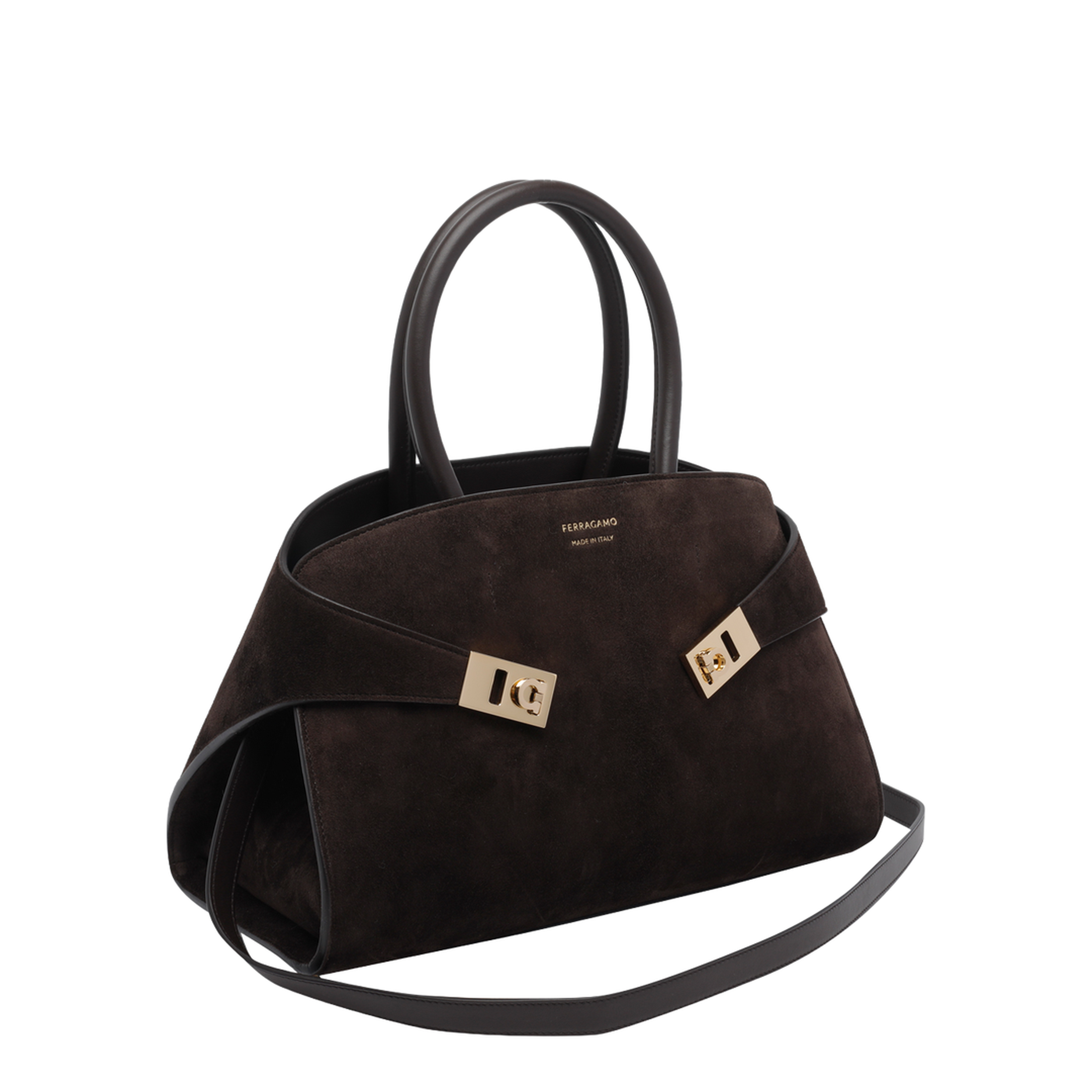 Hug Small Calfskin Handbag - Testa di Moro - Image 2