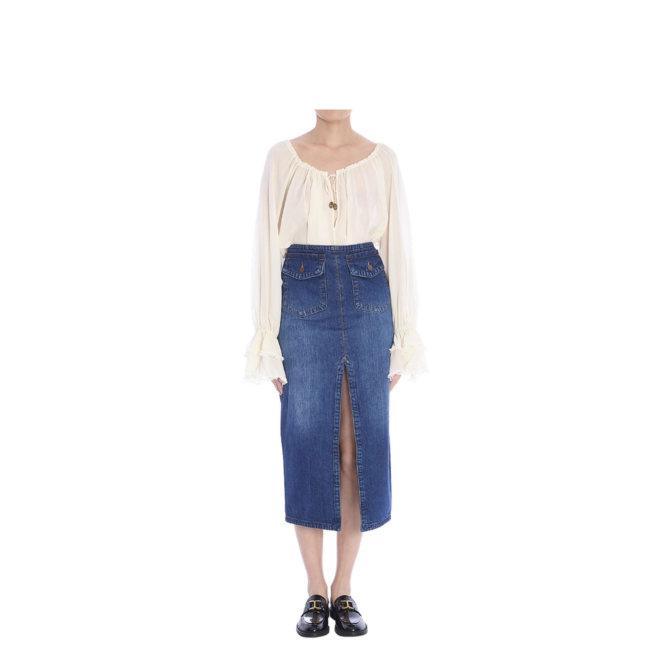 Denim Midi Skirt - Image 5