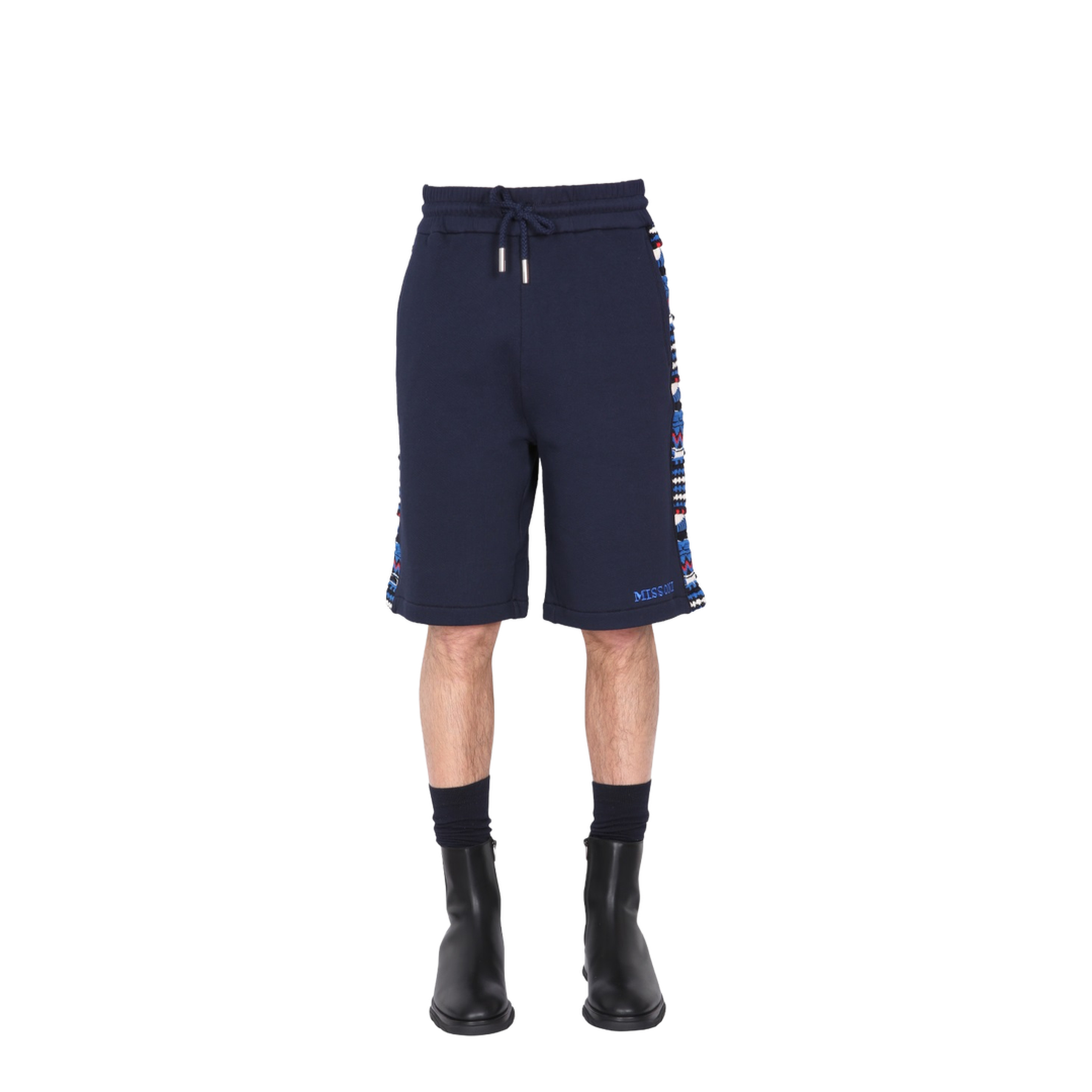 Embroidered Logo and Jacquard Insert Bermuda - Image 1