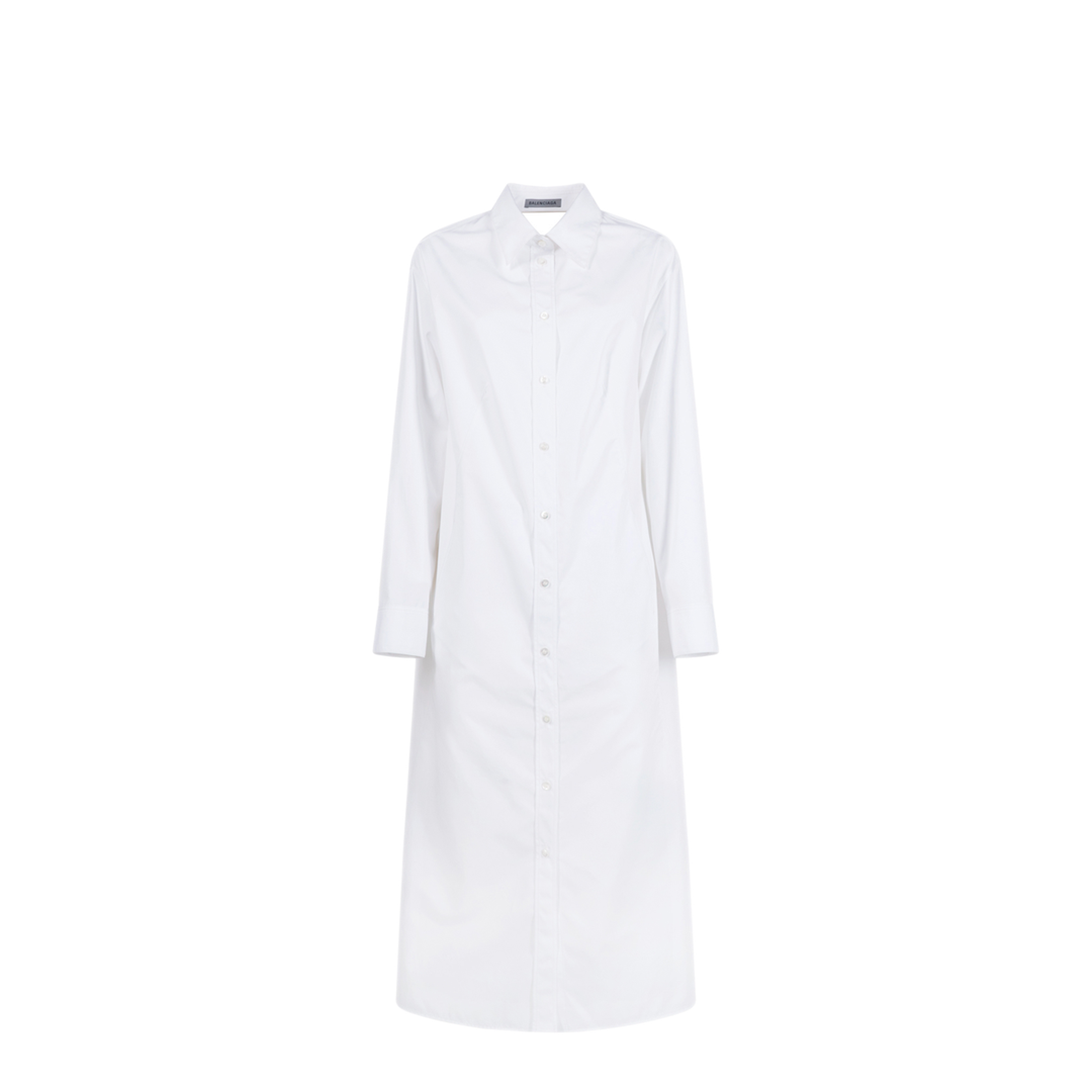 Draped Back Cotton Poplin Dress - Image 1