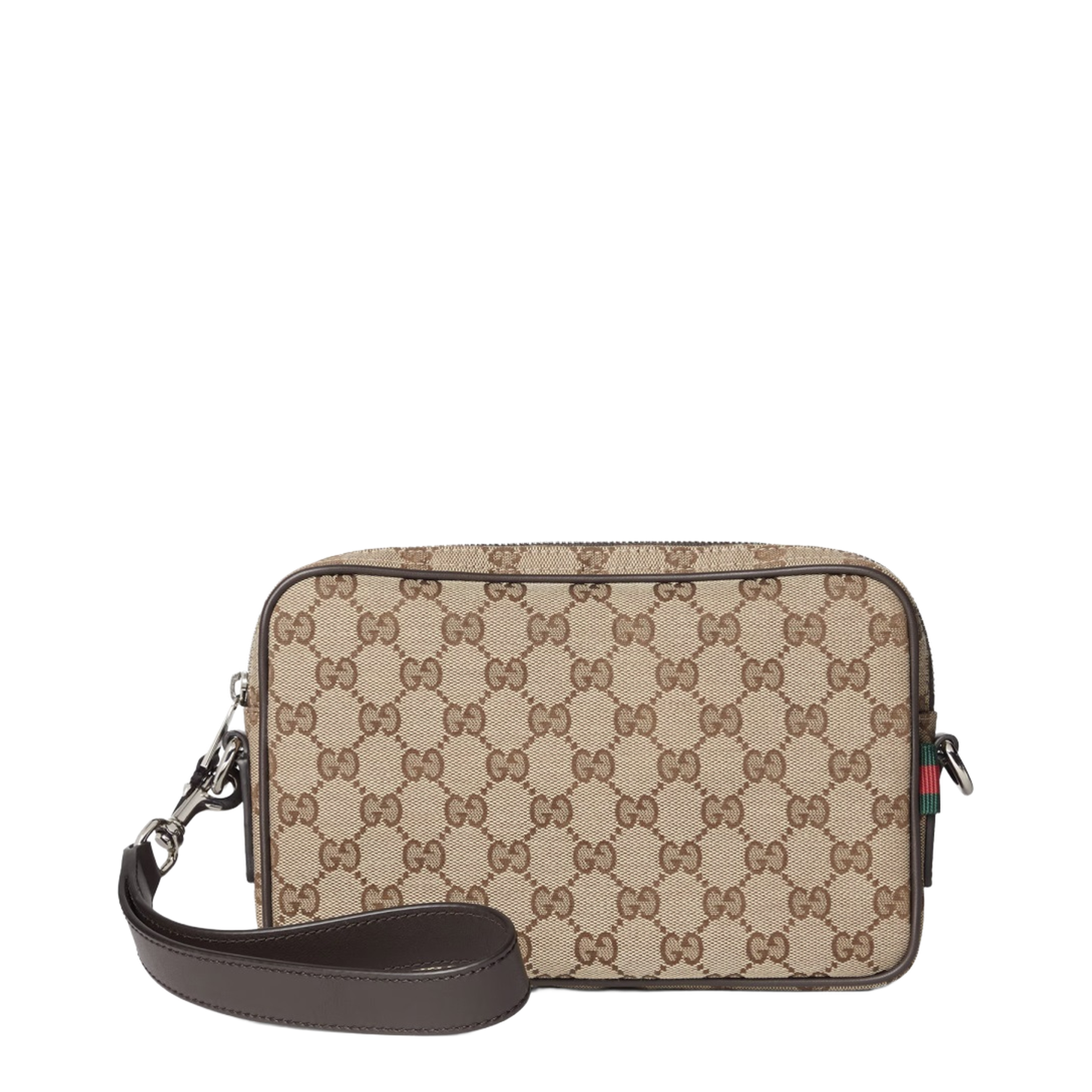 GG Canvas Small Canvas Crossbody - GG beige and dark brown - Image 1
