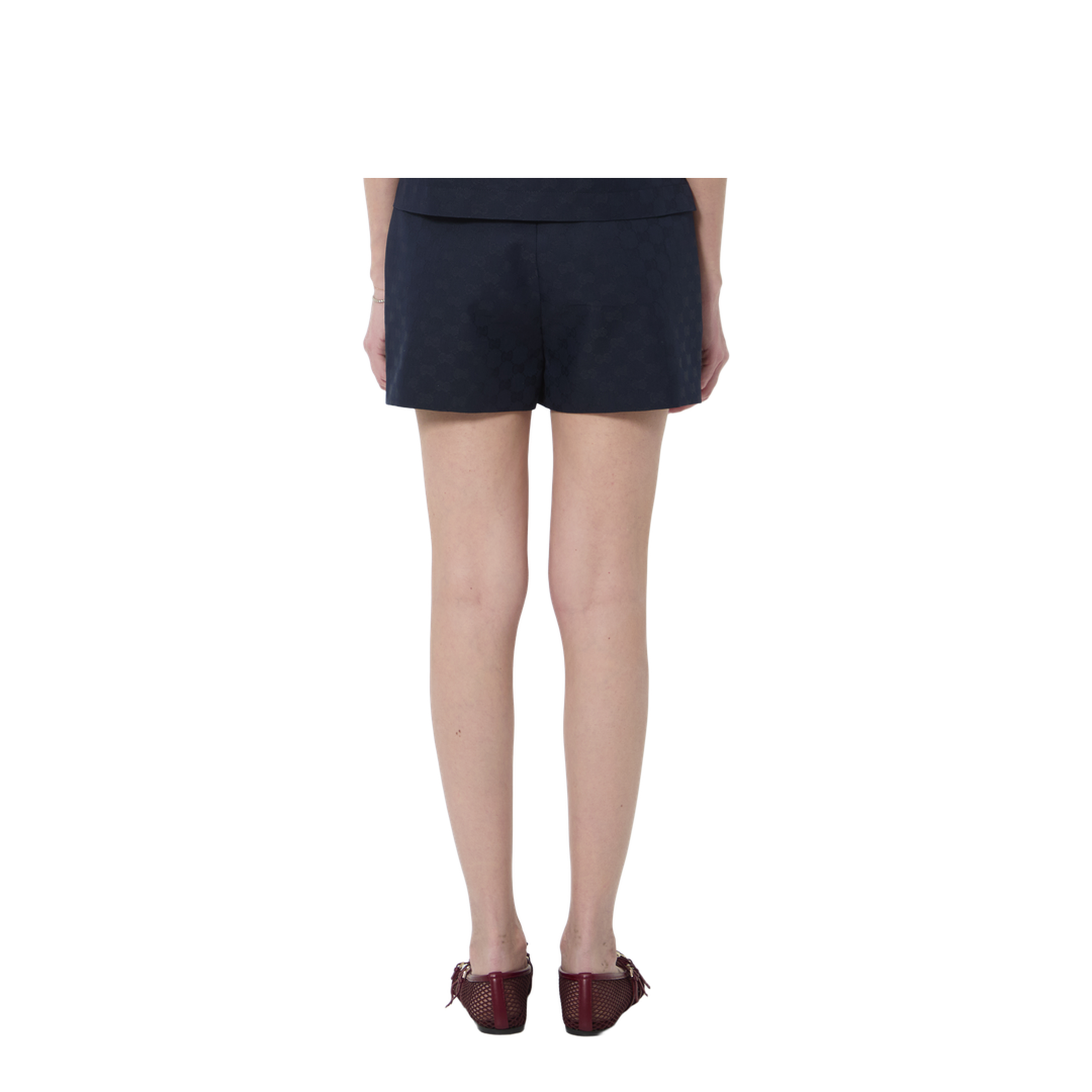 Blue Gg Cotton Gabardine Shorts - Image 4
