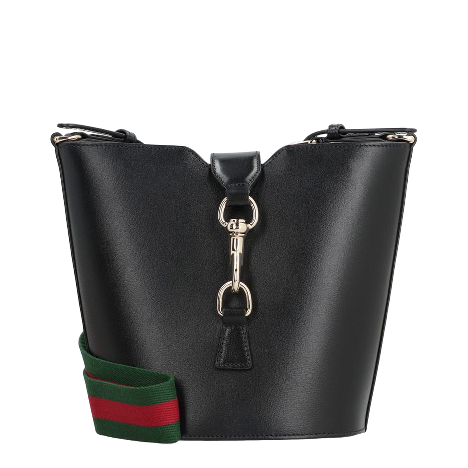 Mini Leather Bucket Shoulder Bag - Black - Image 1
