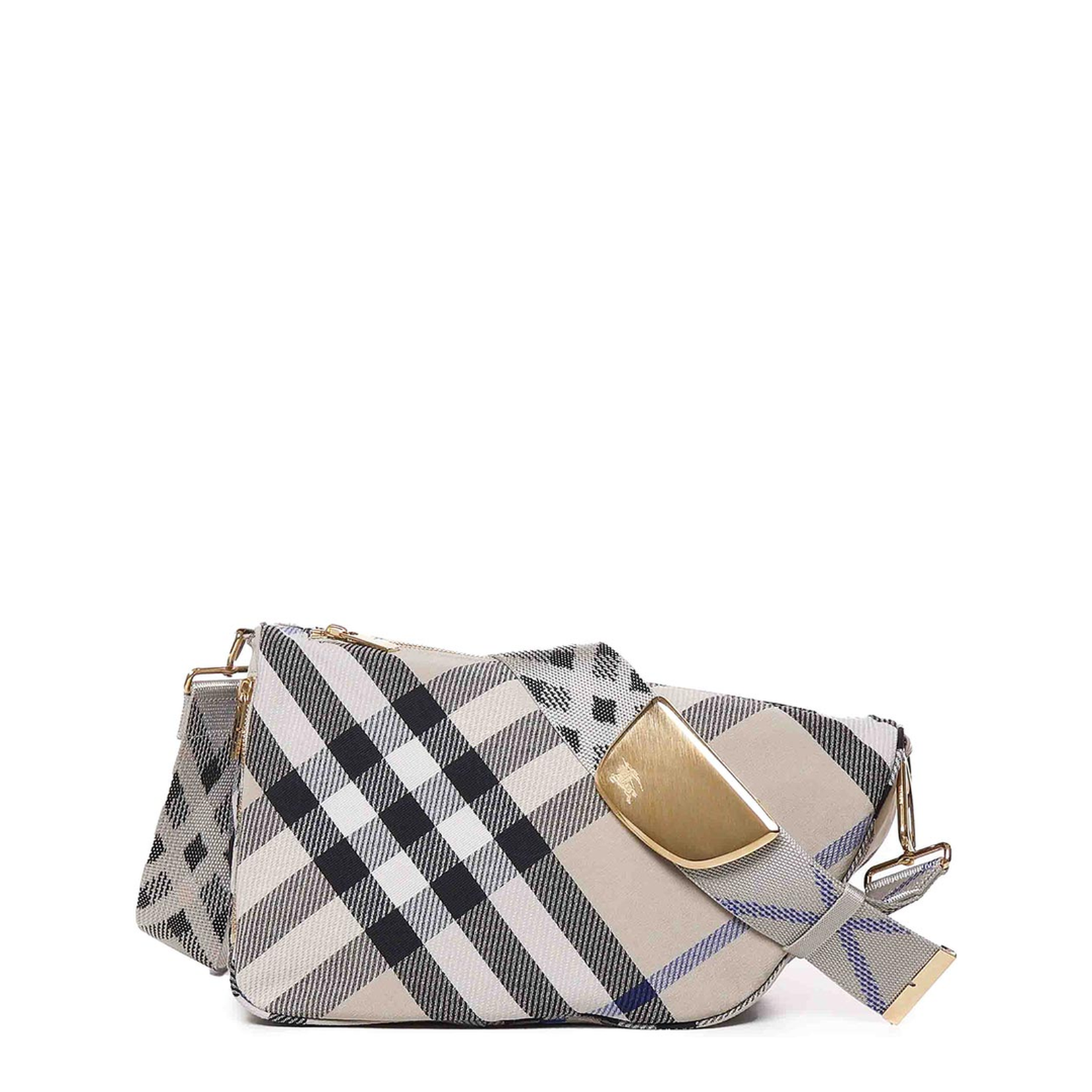 Medium Shield Checkered Crossbody Bag - Image 1