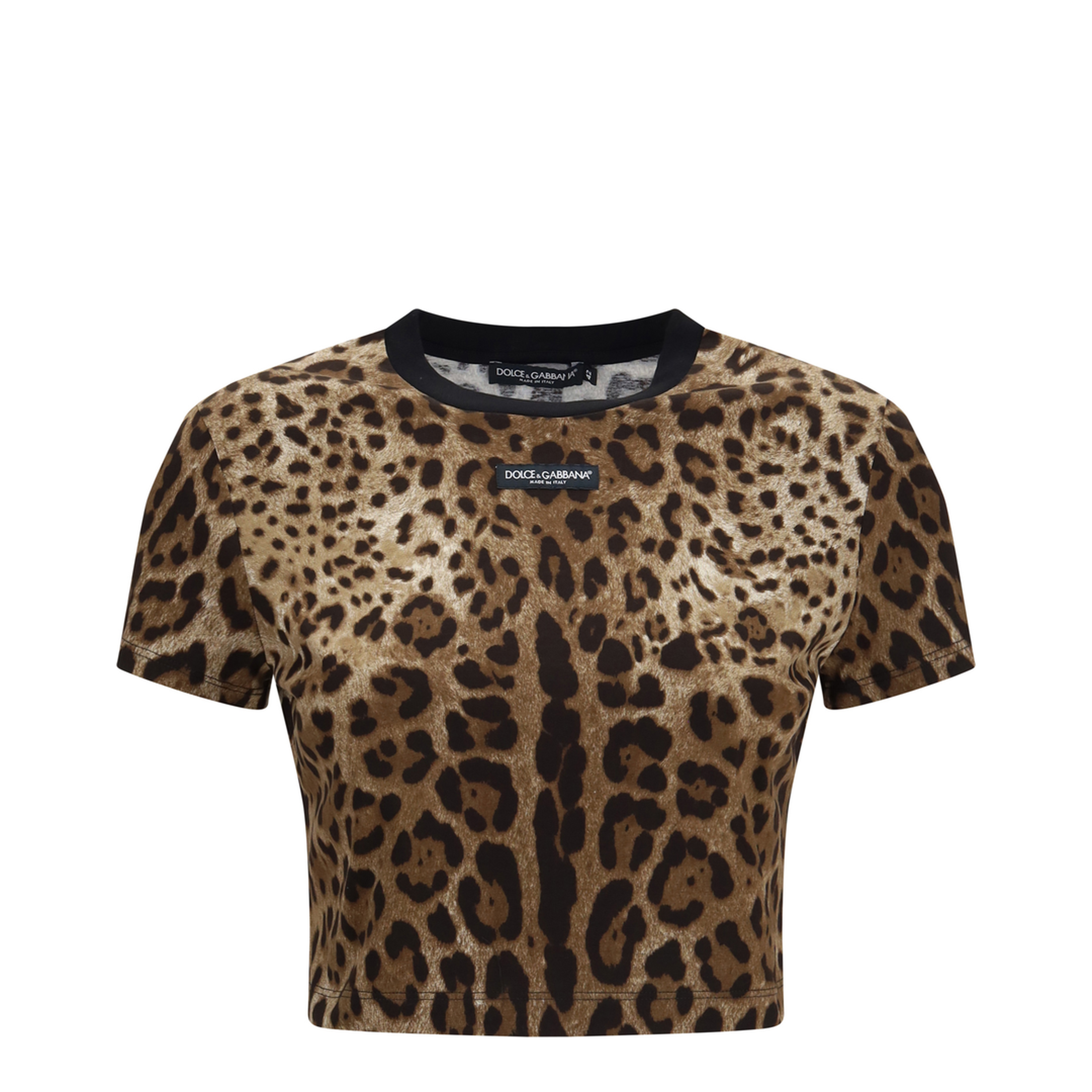 Leopard-print cropped T-shirt - Image 1