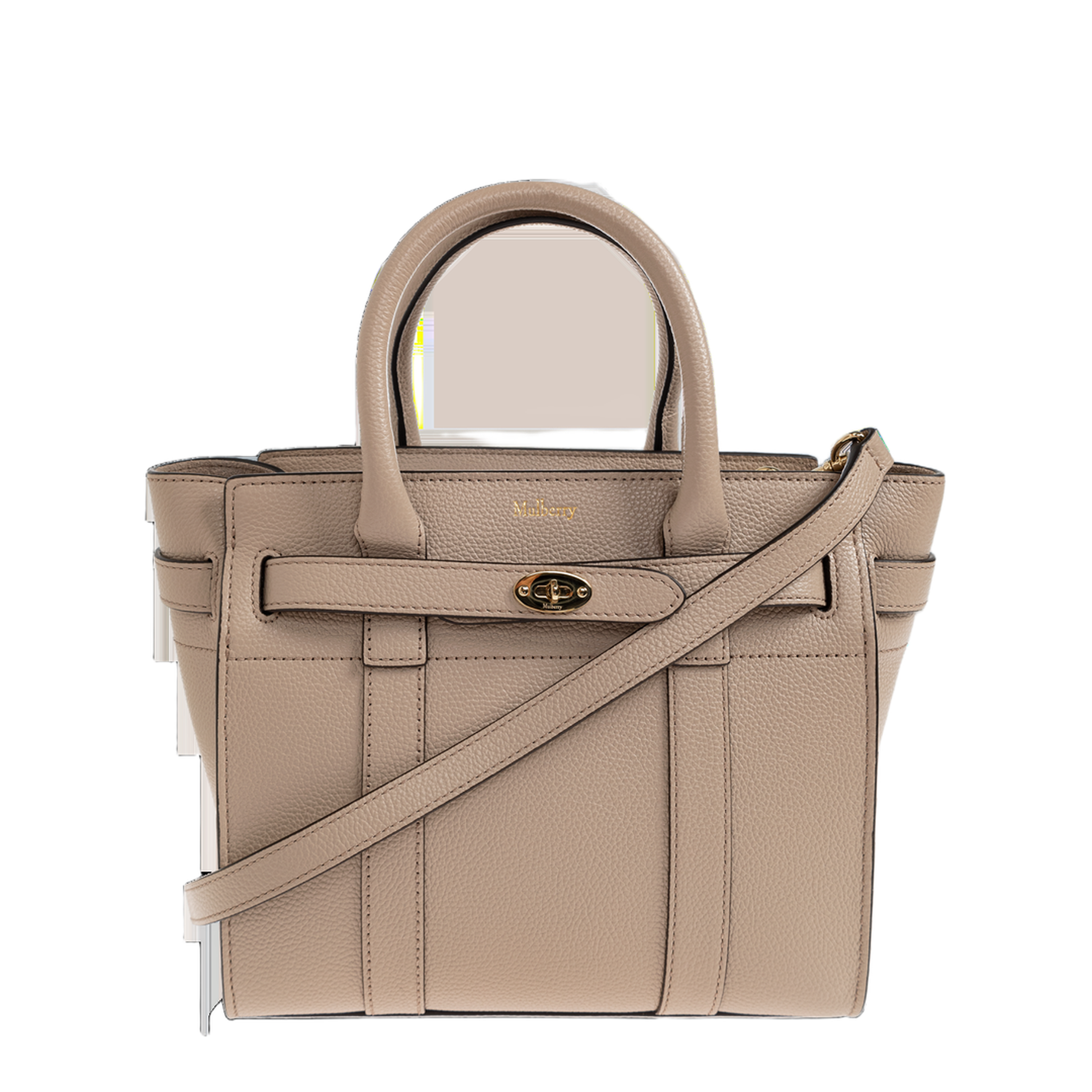 Mini Zipped Bayswater Small Calfskin Top-Handle Bag - Cashmere Taupe - Image 2