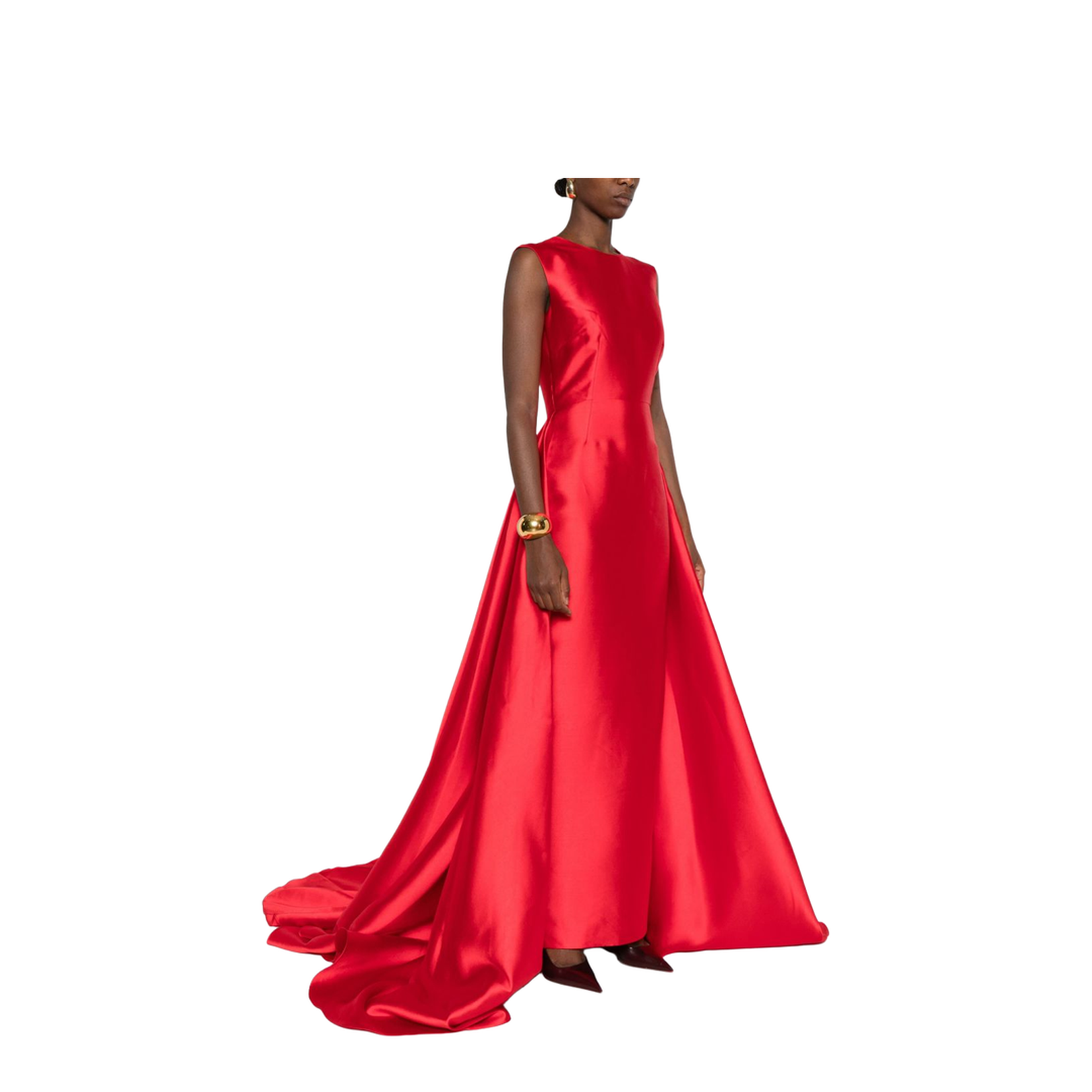 Ruby Red Floor-Length Maxi Dress - Image 3