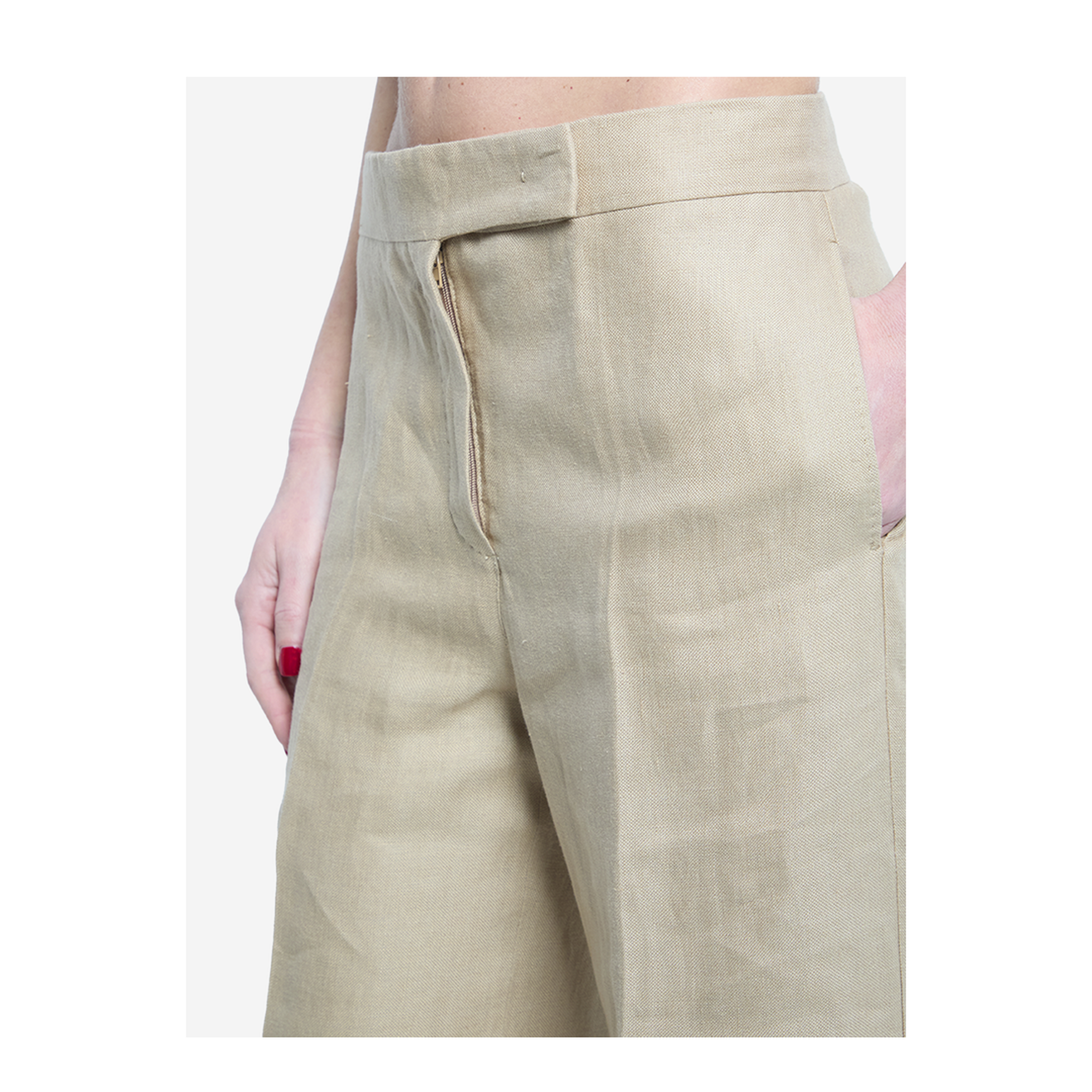 Big Pants In Linen Natté - Image 3