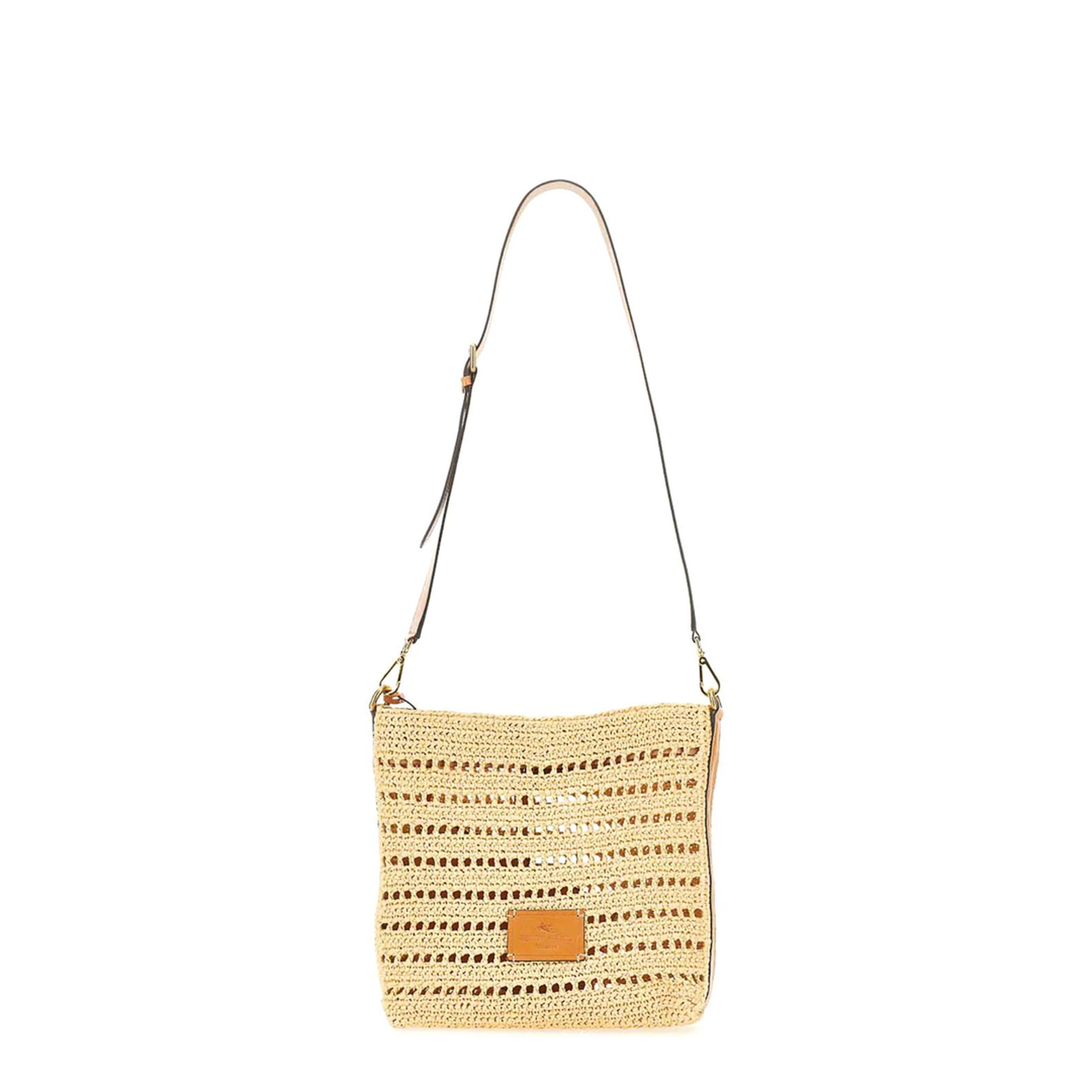Perforated Raffia Shoulder Bag - Image 5