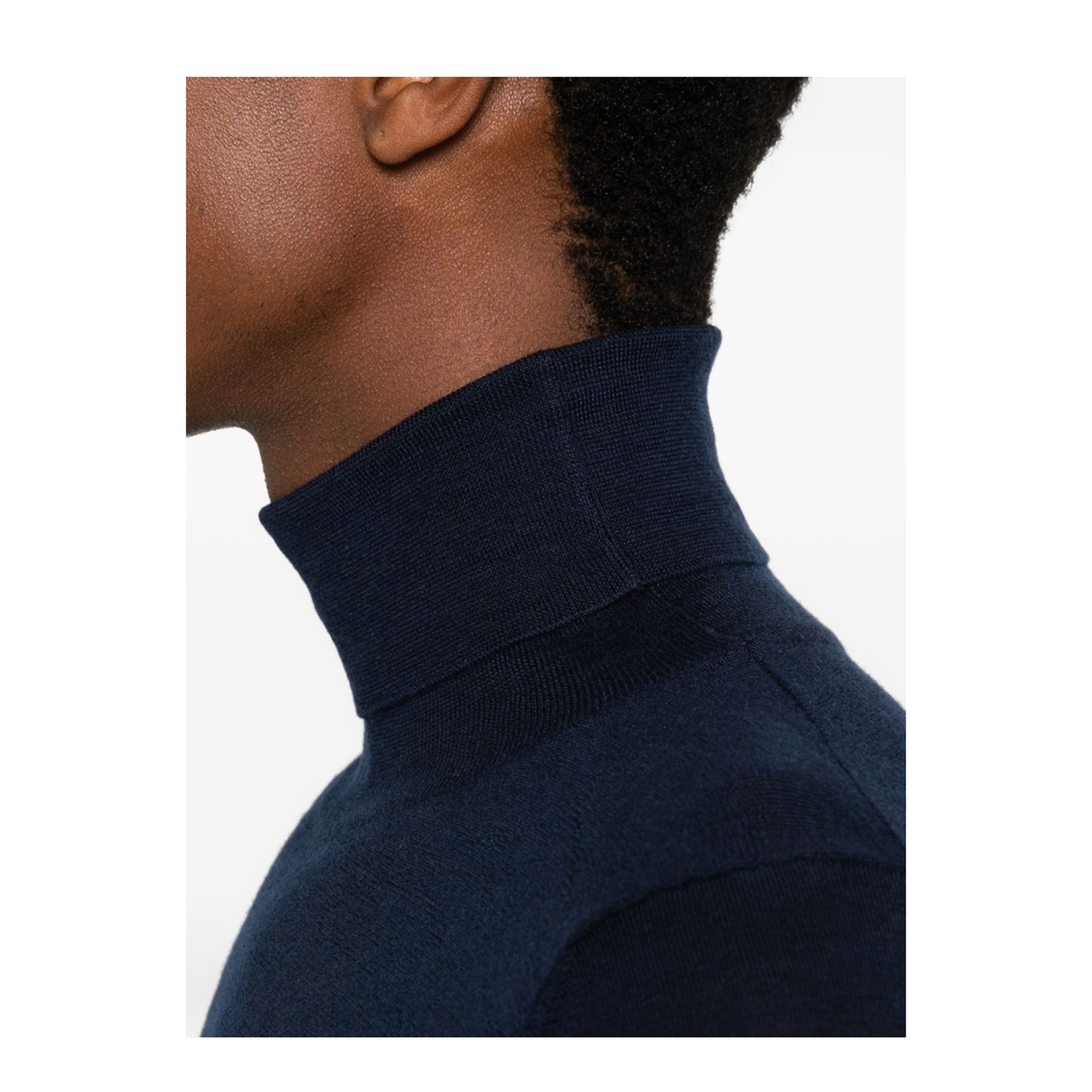 Essential Midnight Blue Cashmere & Silk Turtleneck - Image 5