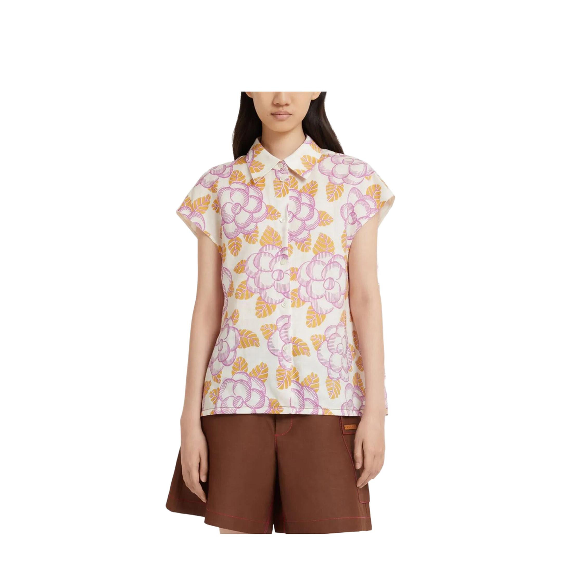 Floral Cap-Sleeved Shirt - Image 3