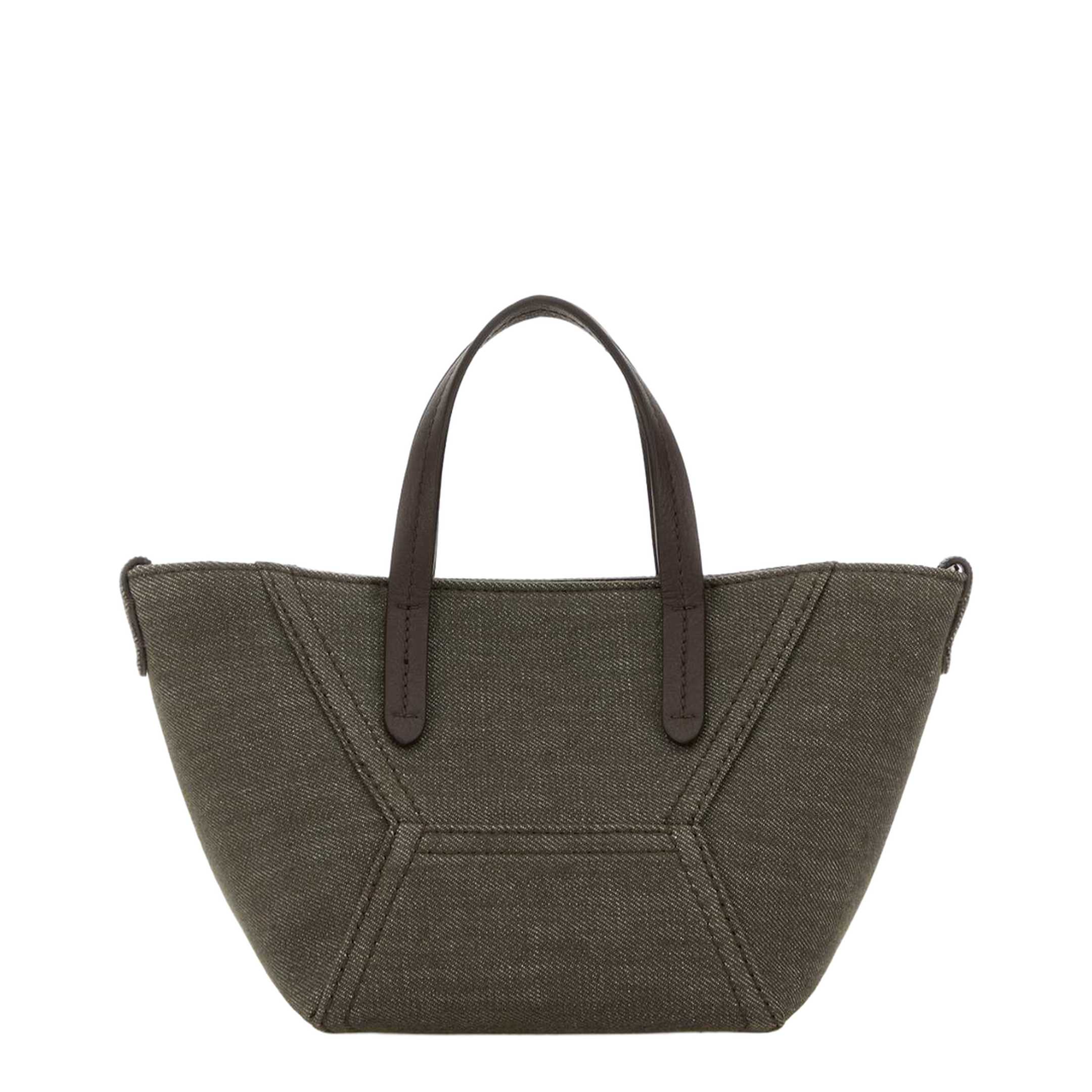 Fabric Top-Handle Tote - Olive Green - Image 1