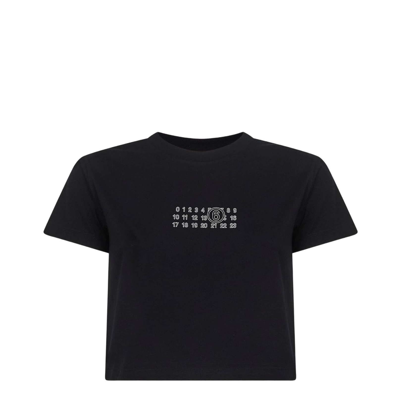 Black Jersey Cropped Numeric Signature T-Shirt - Image 1