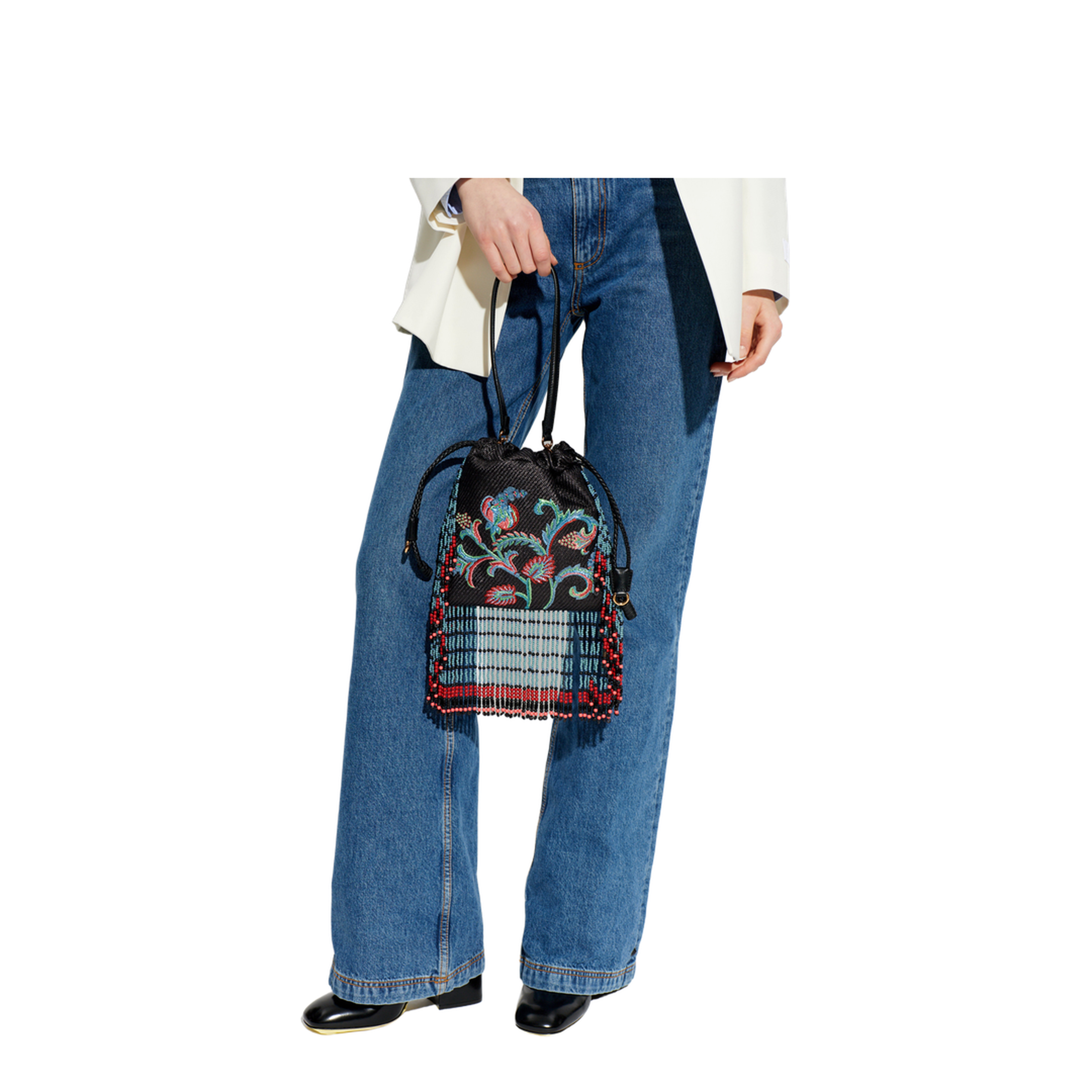 Kalispera Small Raffia Tote Bag - Black - Image 2