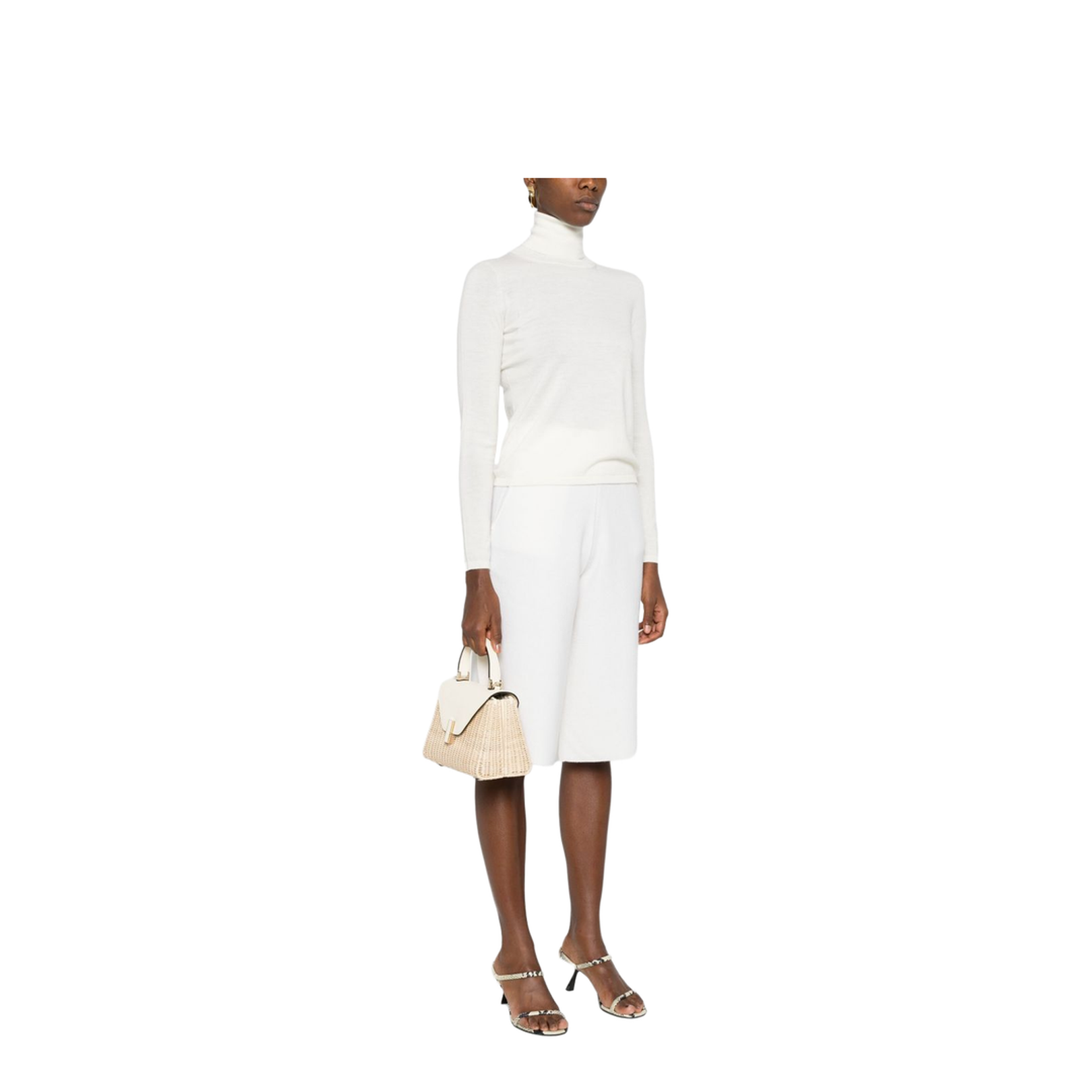 Iside Mini Wicker Top Handle Bag - Beige/Pergamena White - Image 3