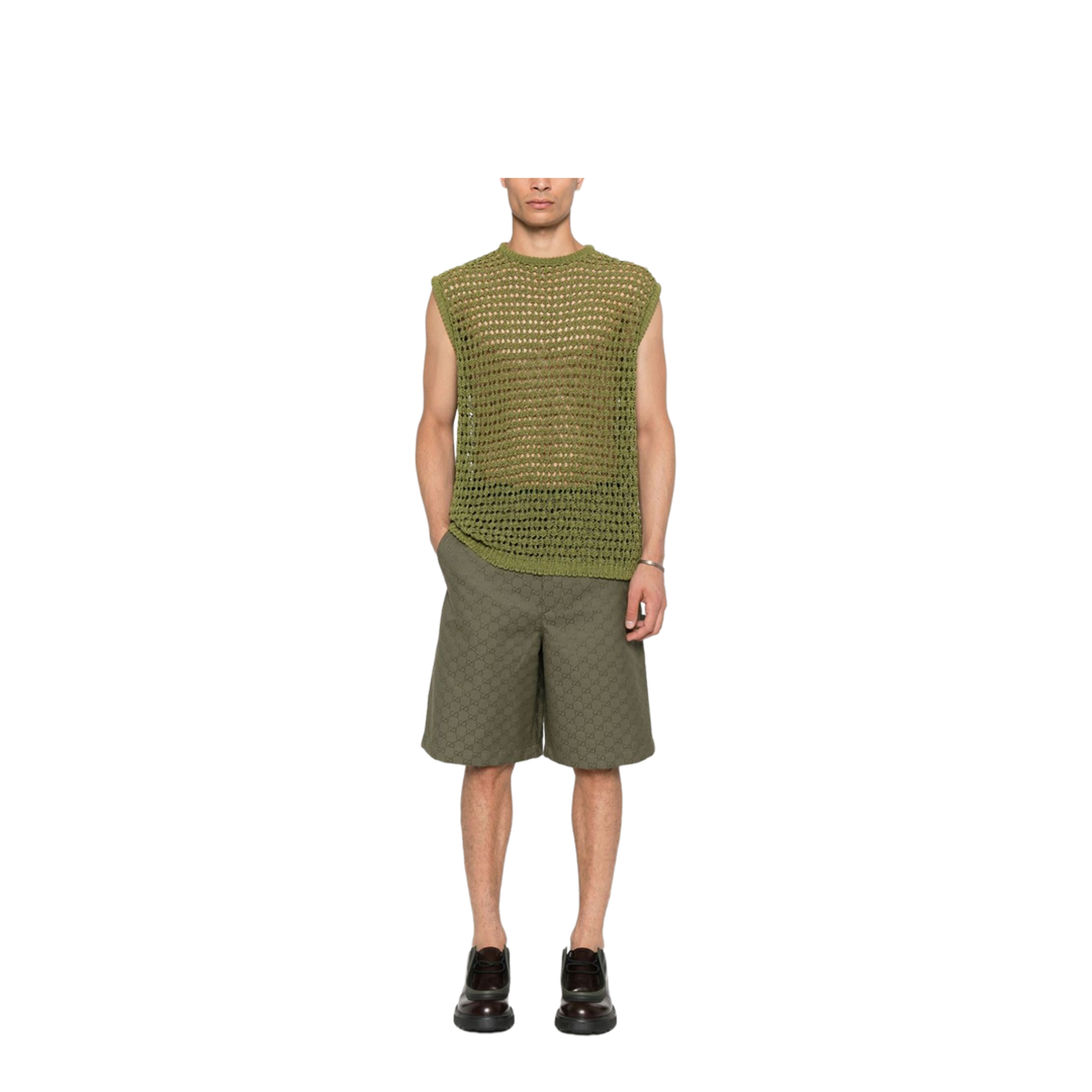 GG Canvas Shorts in Forest Green - Image 5