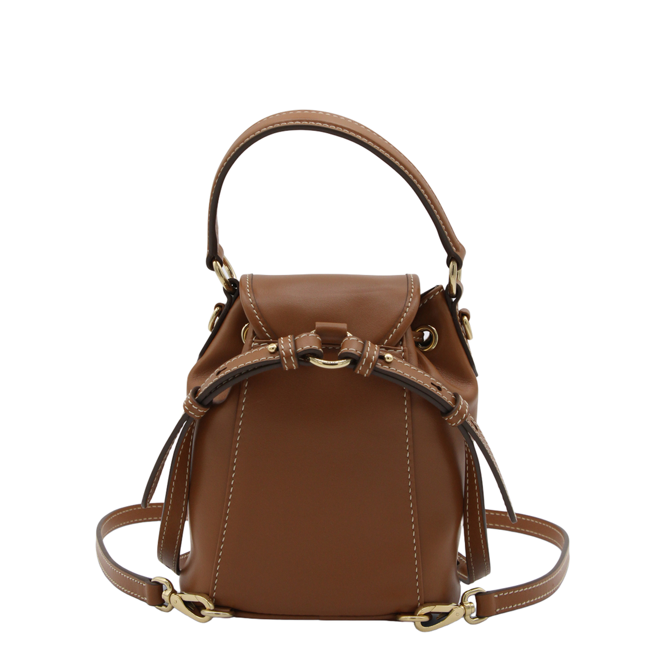 Beau Calfskin Top-Handle Bag - Cognac - Image 5