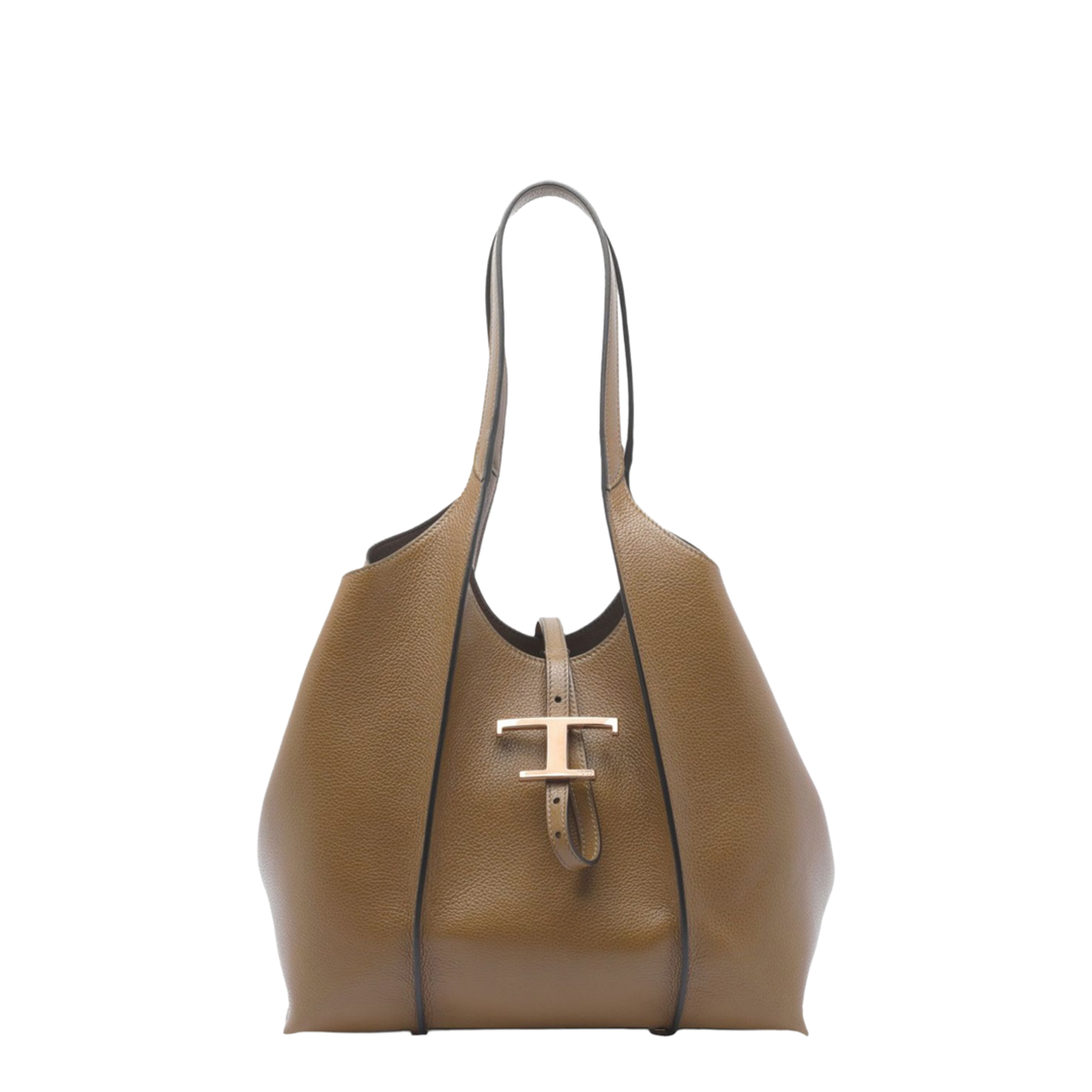 T Timeless Small Calfskin Shopping Bag - Cognac - Image 1