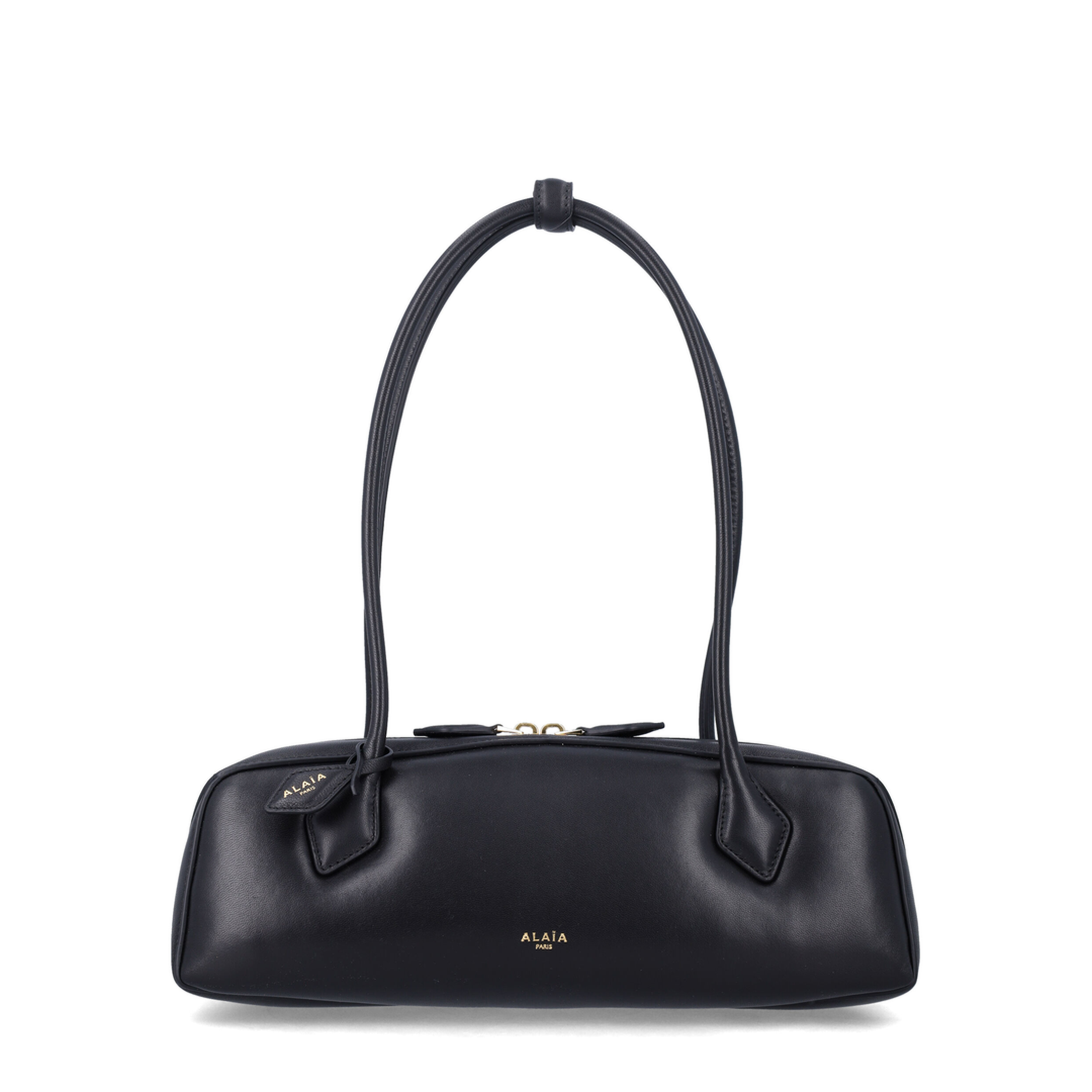 Le Teckel Medium Padded Leather Shoulder Bag - Black - Image 1