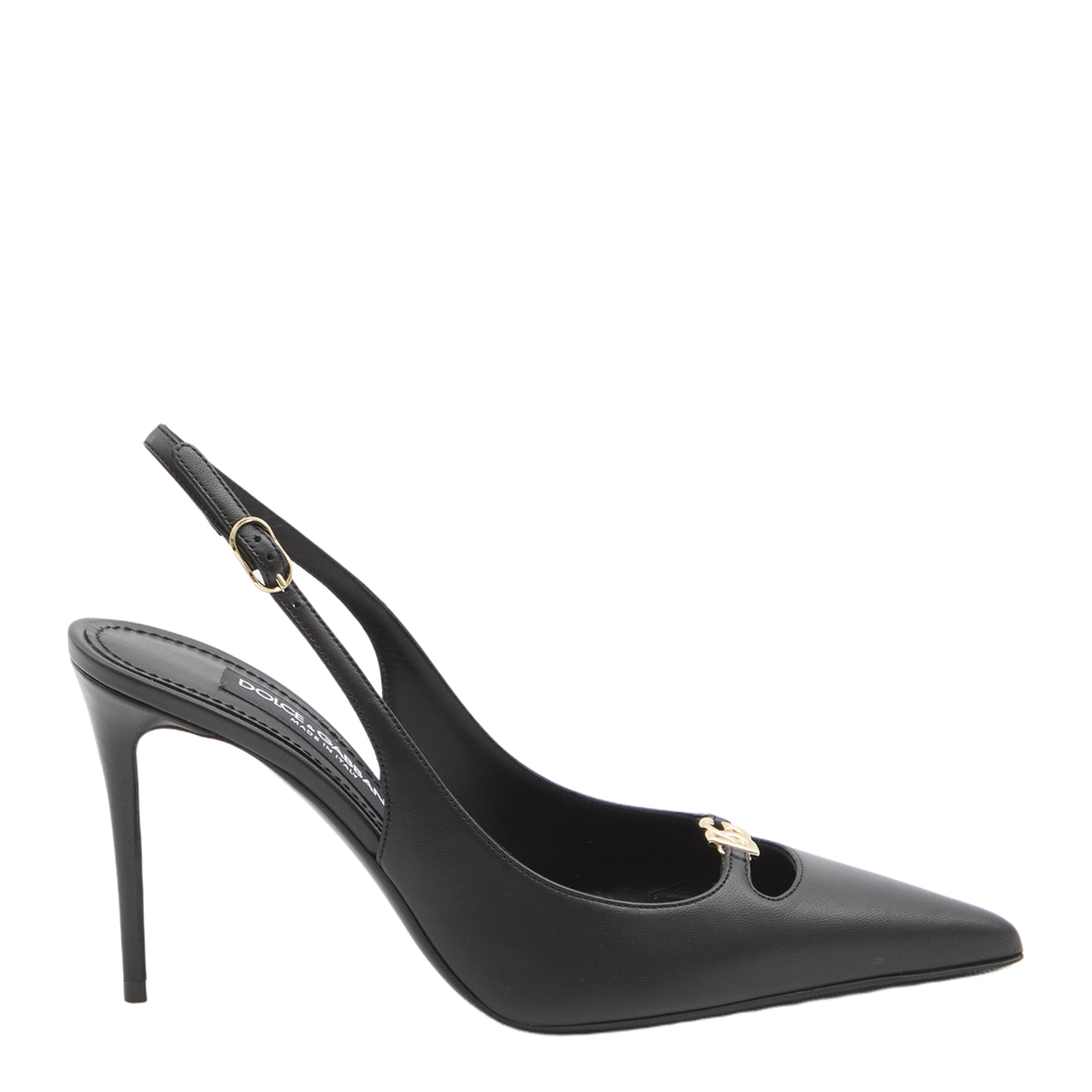 Leather Pump With Metal Dg Logo - Image 1
