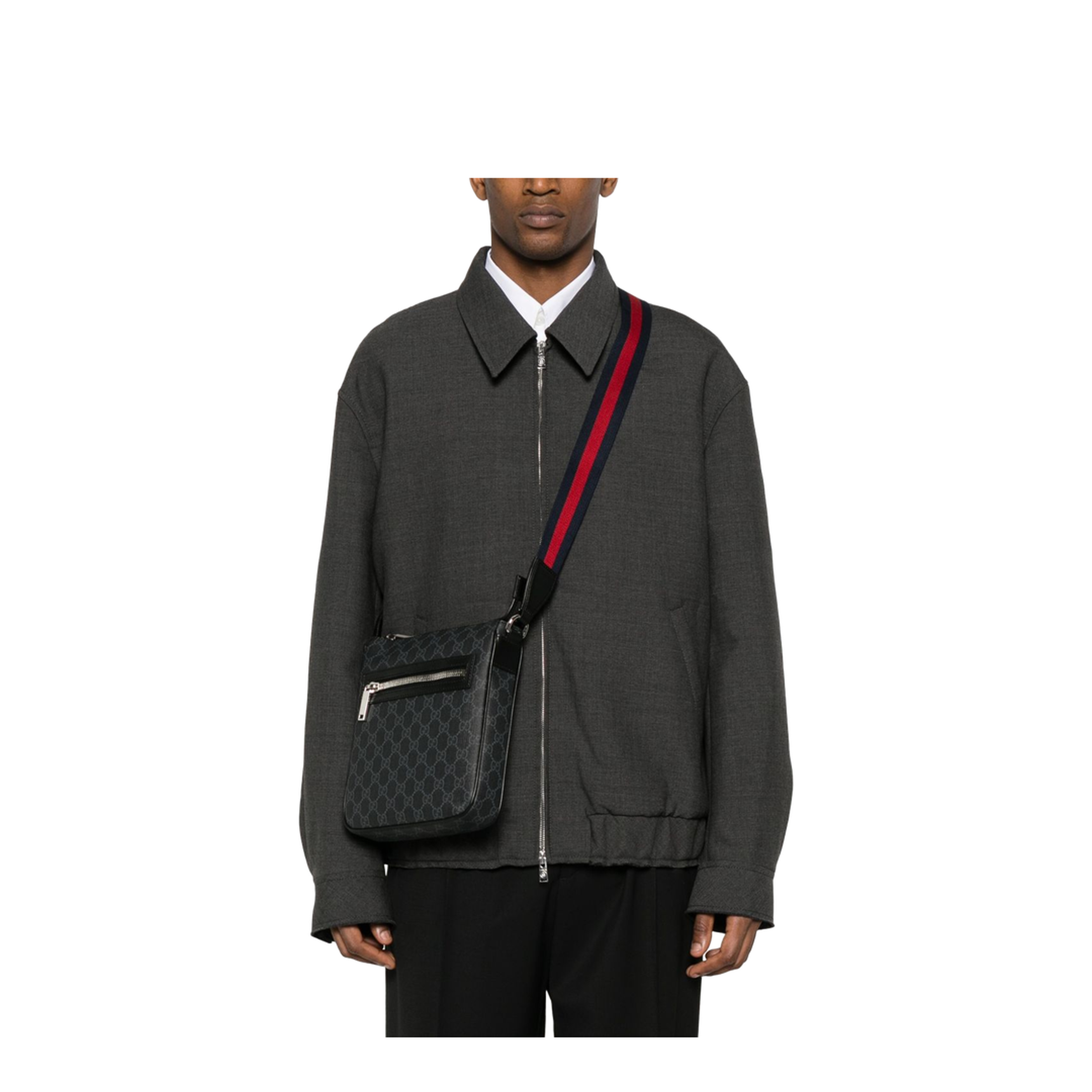 Small Canvas Messenger Bag - Black - Image 3