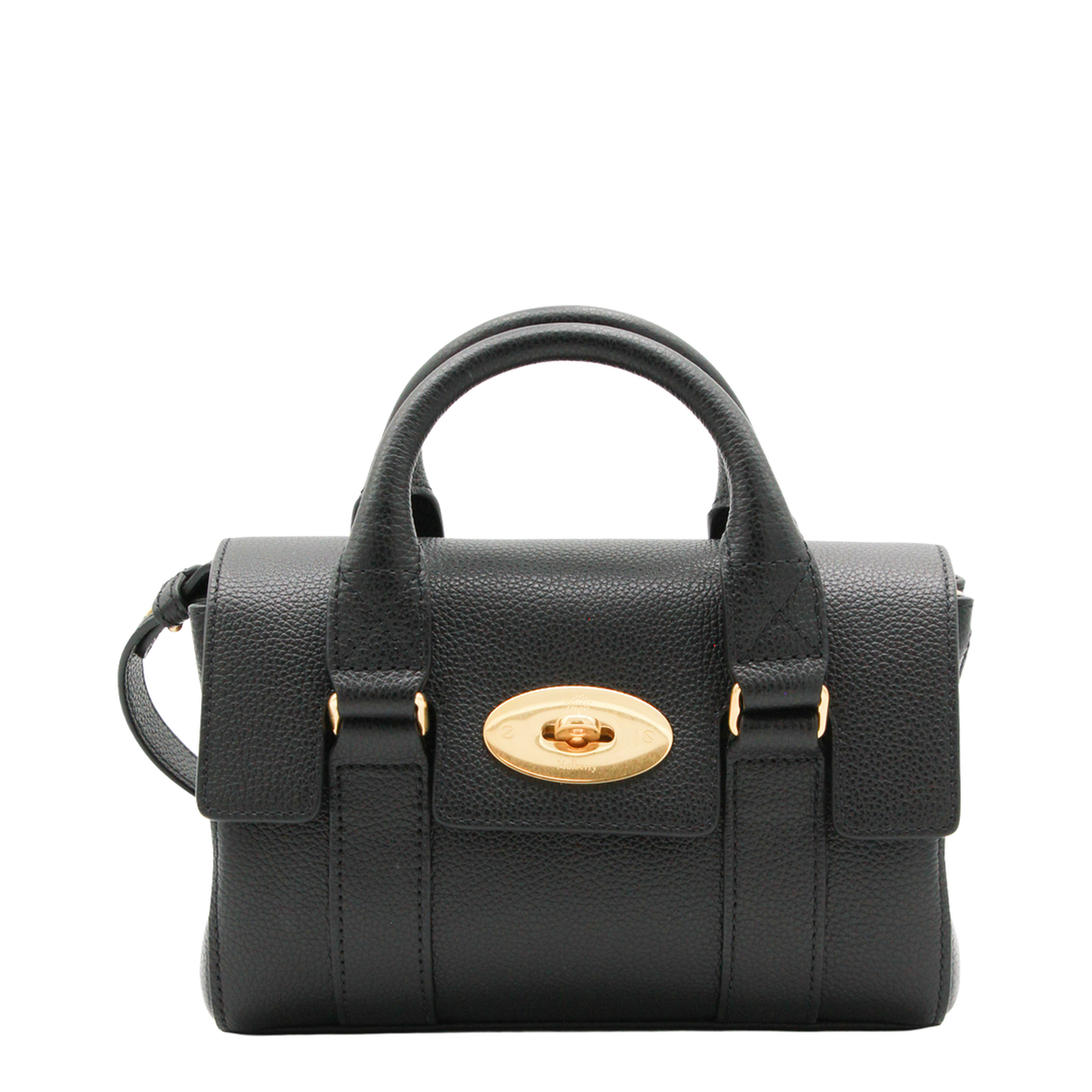 Bayswater Mini Small Classic Grain Top-Handle Bag - Black - Image 1