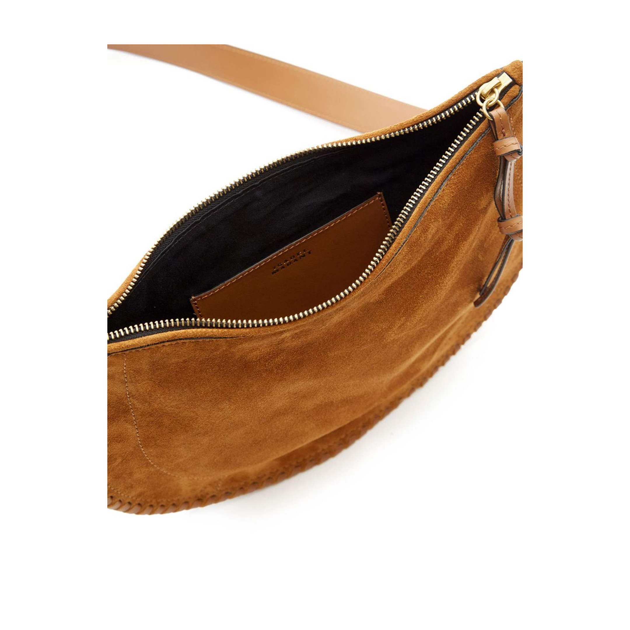 Oskan Braided Suede Calfskin Zipped Bag - Cognac - Image 4