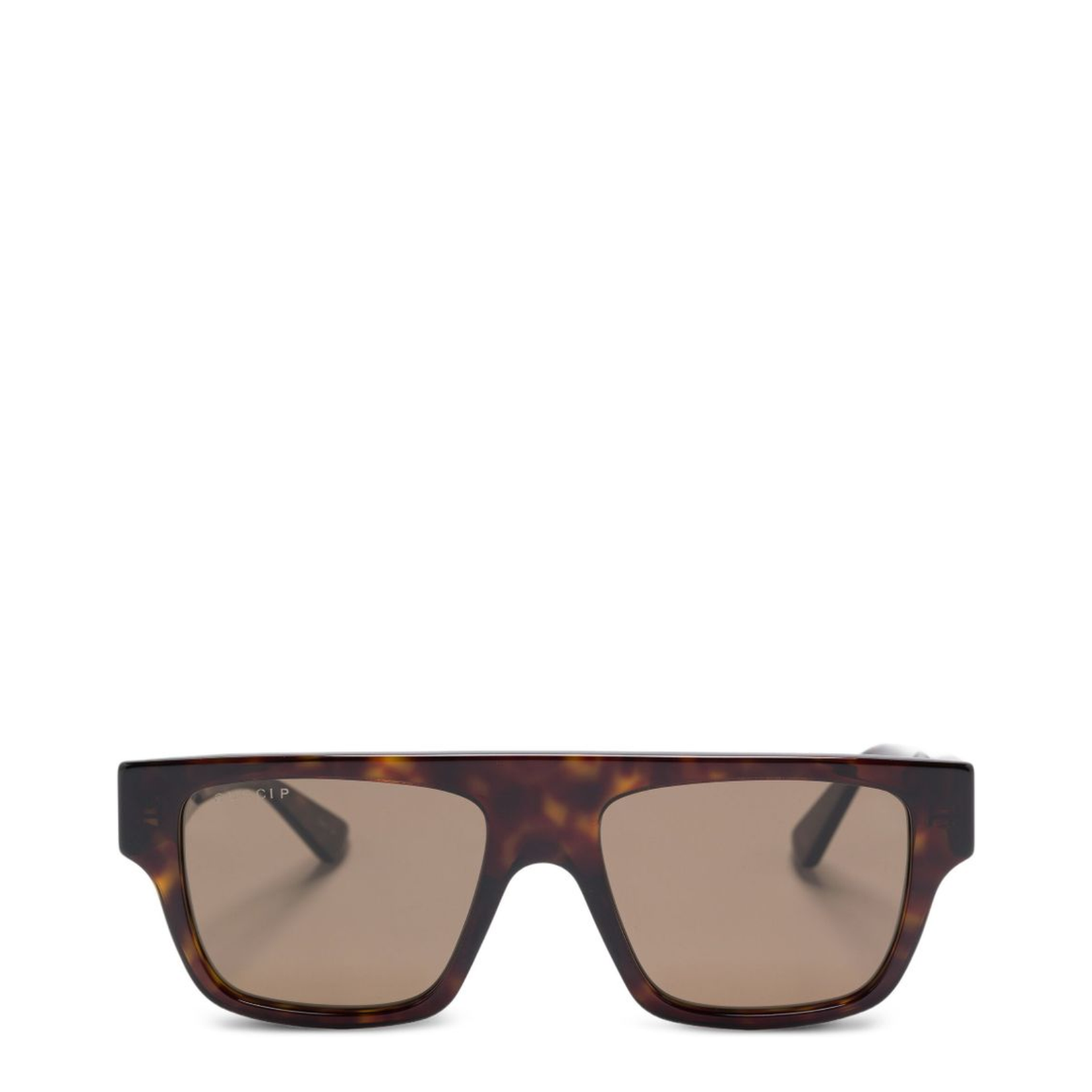 Rectangular Frame Sunglasses in Dark Tortoiseshell - Image 4