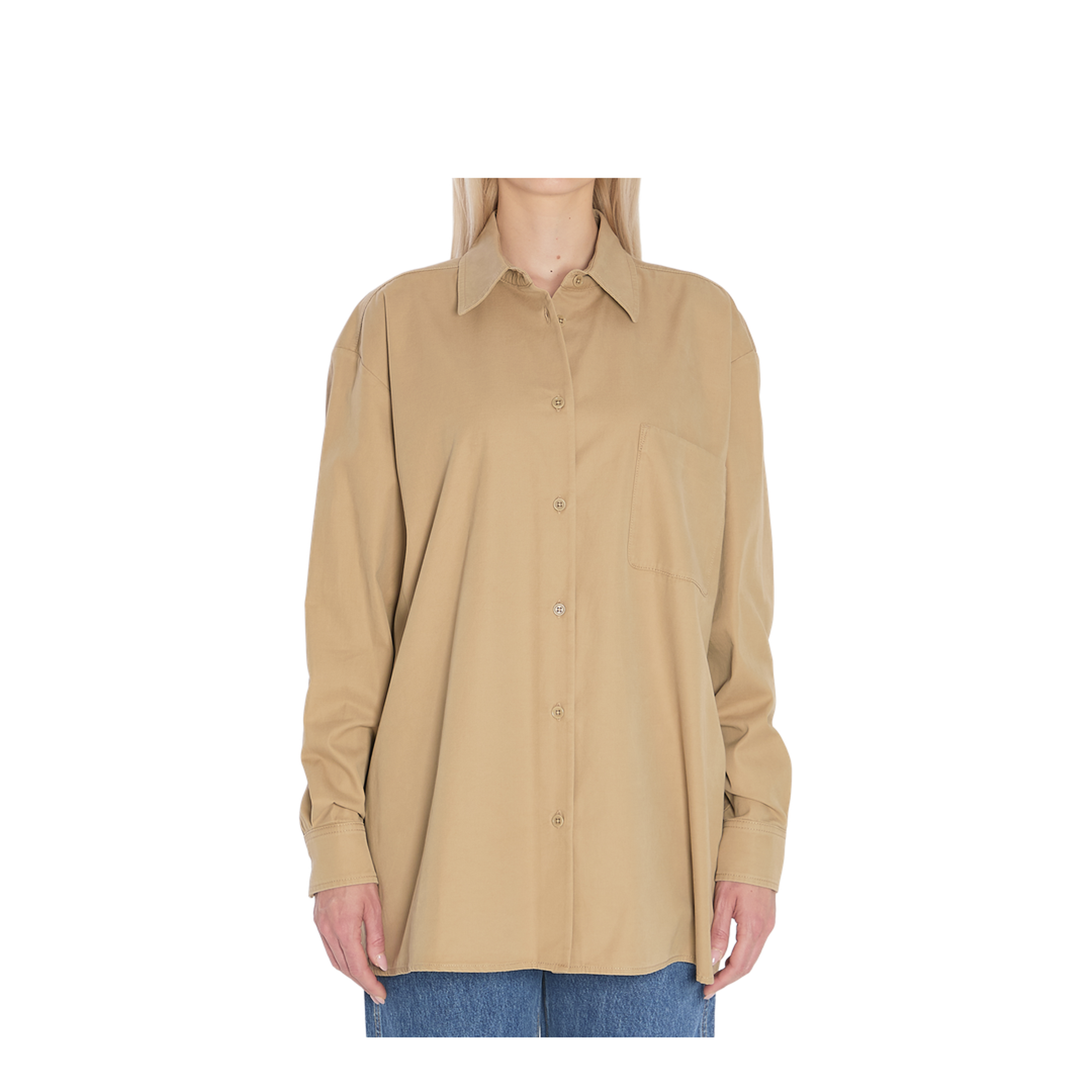 Tansy Shirt Tan Cotton Cashmere - Image 1