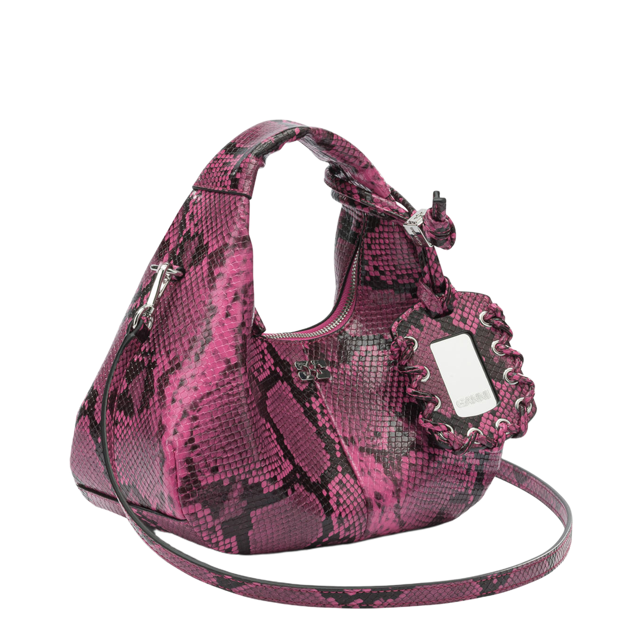 Mini Hobo Mini Recycled Polyester Hobo Bag - Fuchsia - Image 2