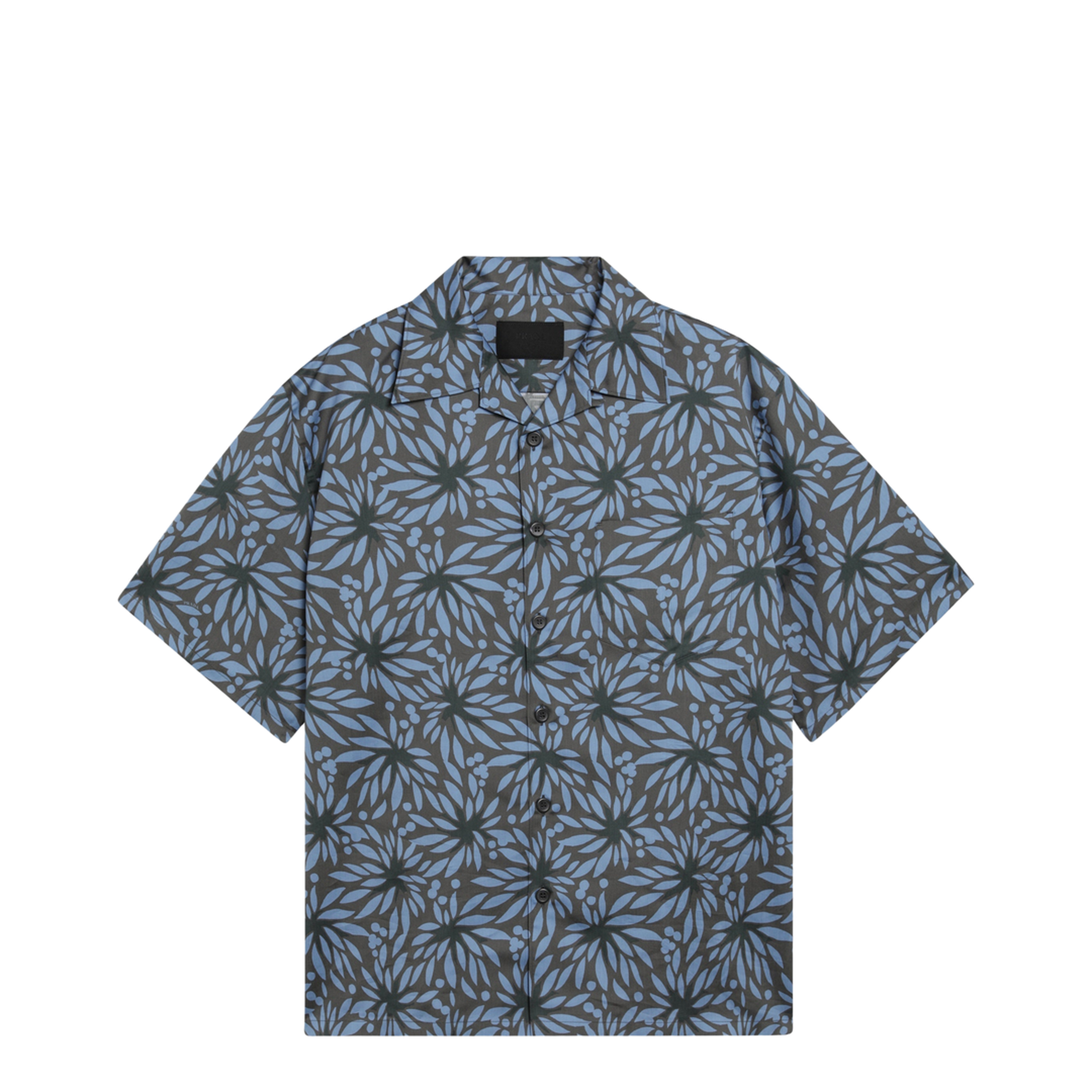 Hematite/Black Floral Print Bowling Shirt - Image 1