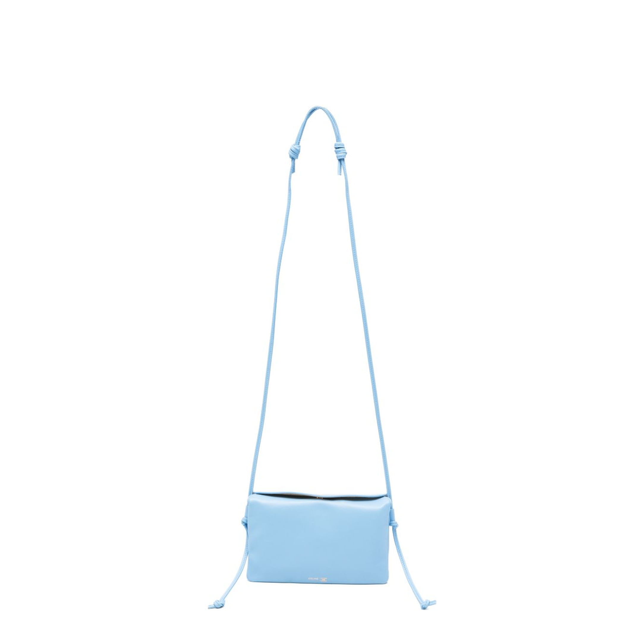 Trio Flap Mini Lambskin Crossbody Bag - Teal Blue - Image 1