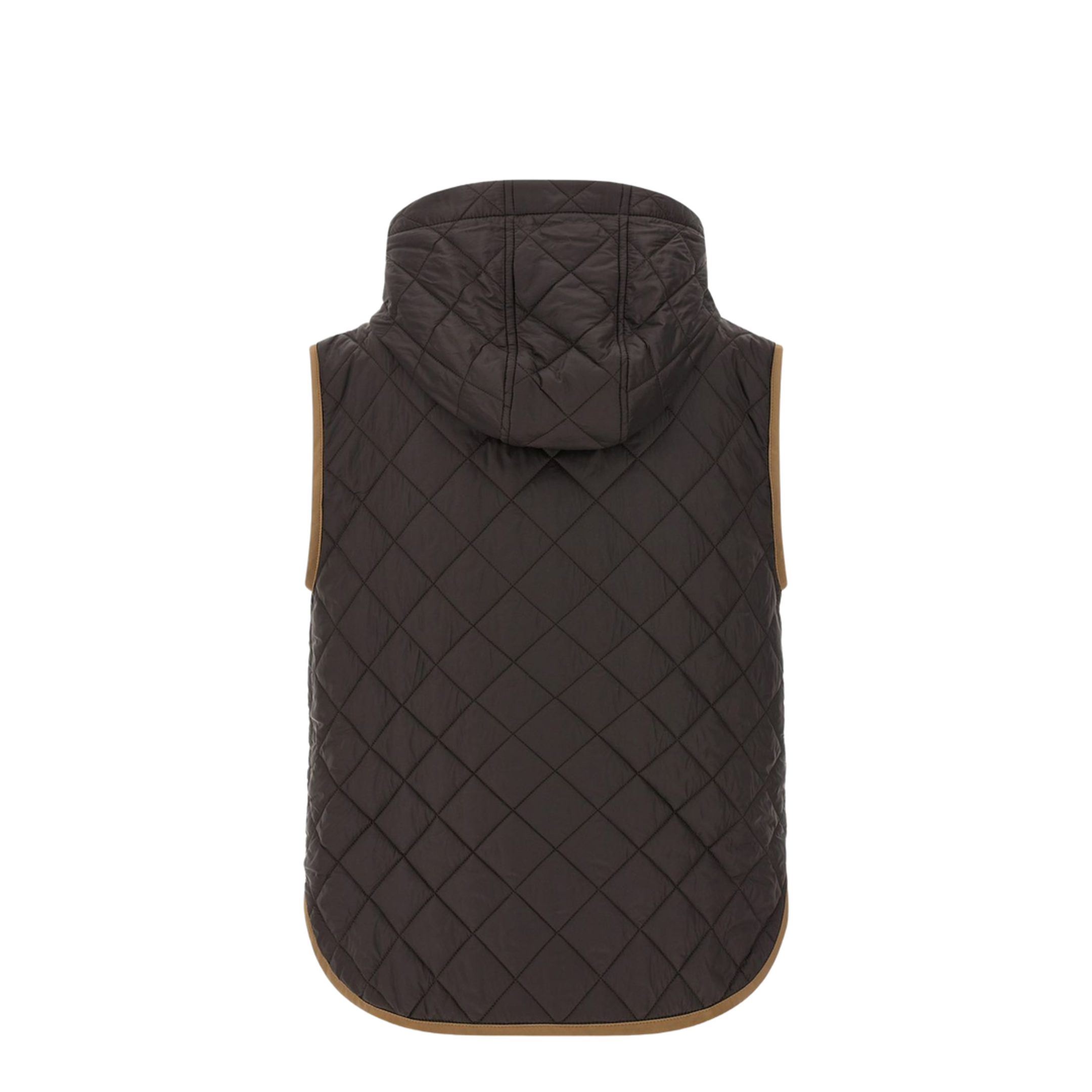Padded Vest Nylon Brown - Image 3
