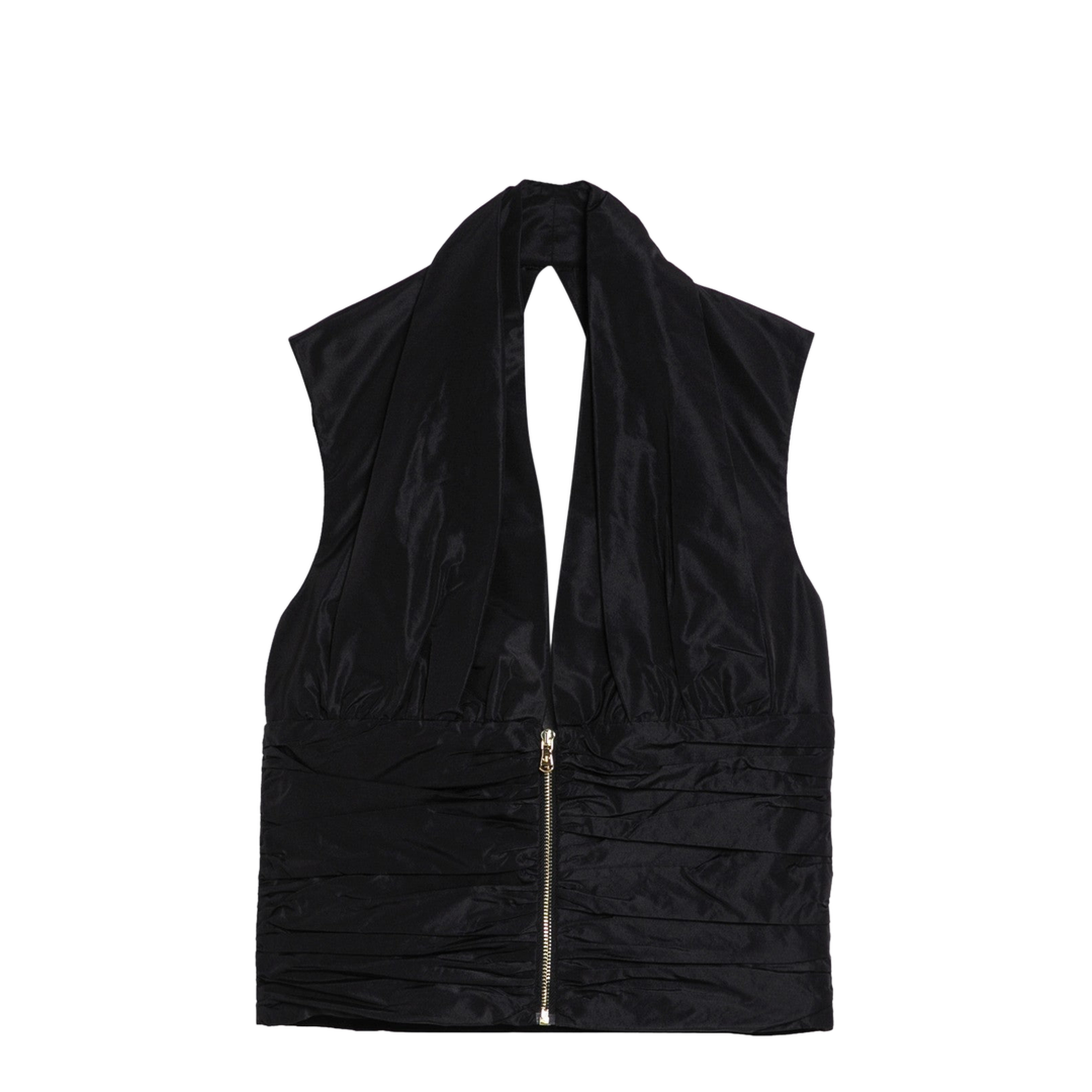 Black Zipped Waistcoat - Image 1