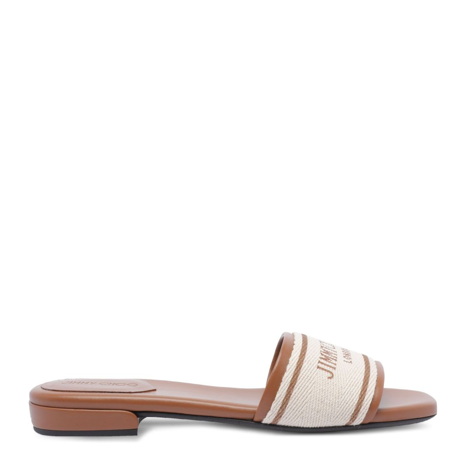 Ecru Slip-On Style Square Open Toe Sandal - Image 1