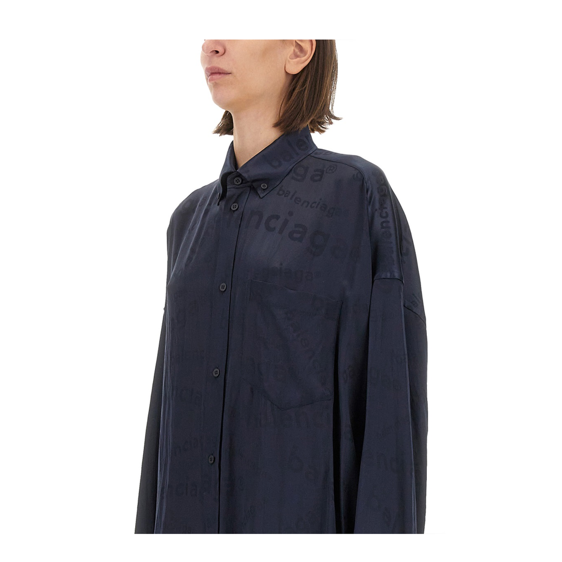 Silk Shirt with Logo Print - Image 4