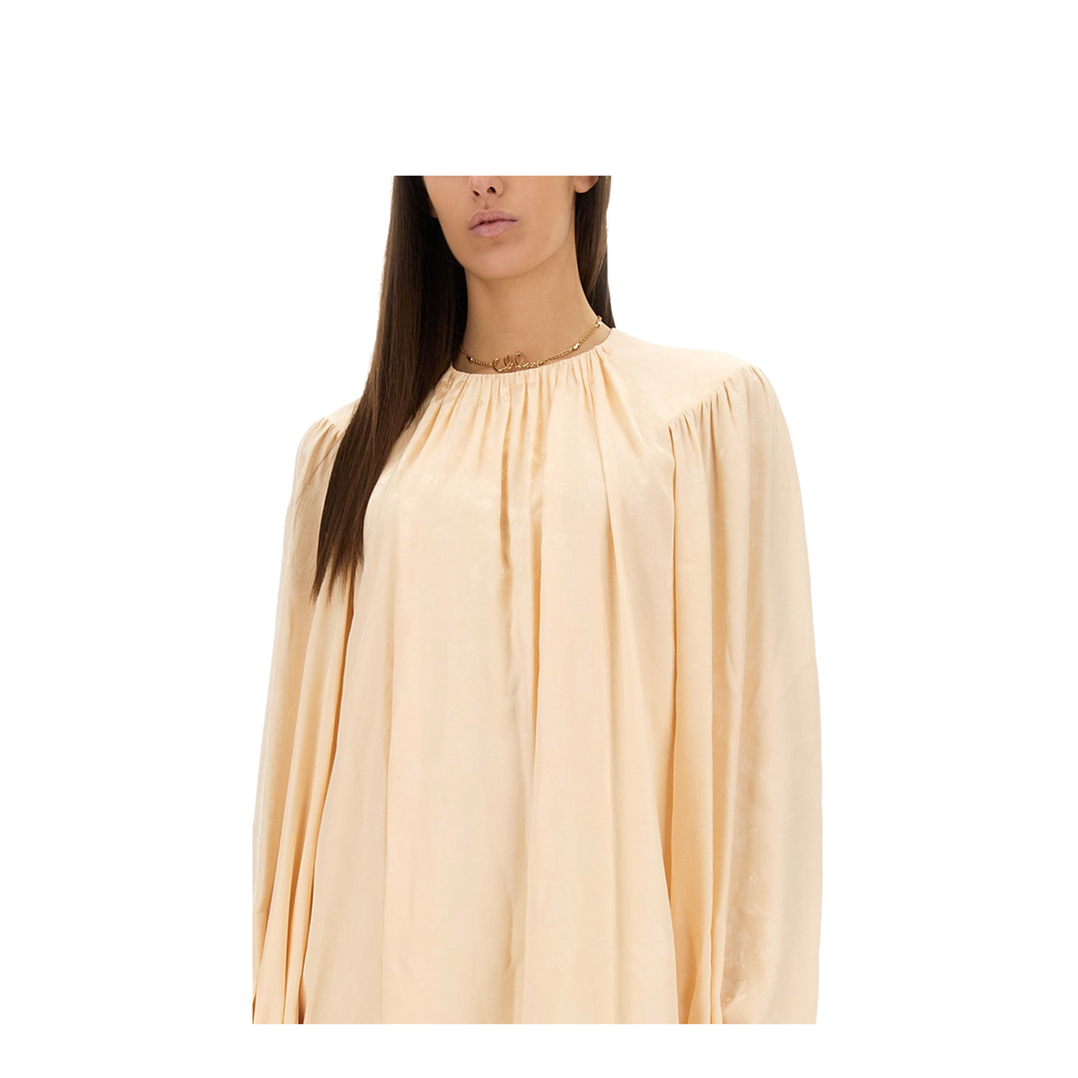 Silk Shirred Mini Dress - Image 4