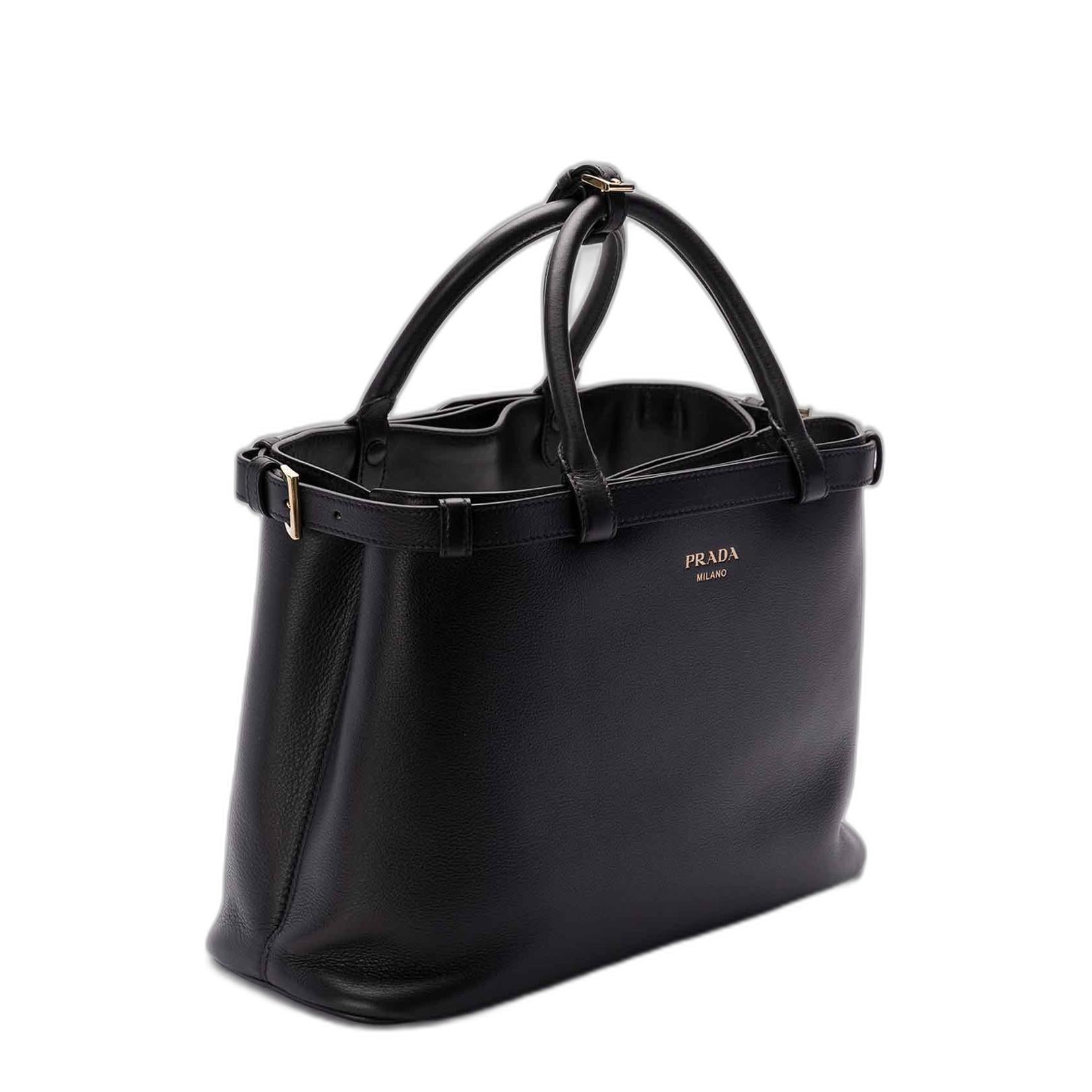 Medium Buckle Leather Handbag - Image 3
