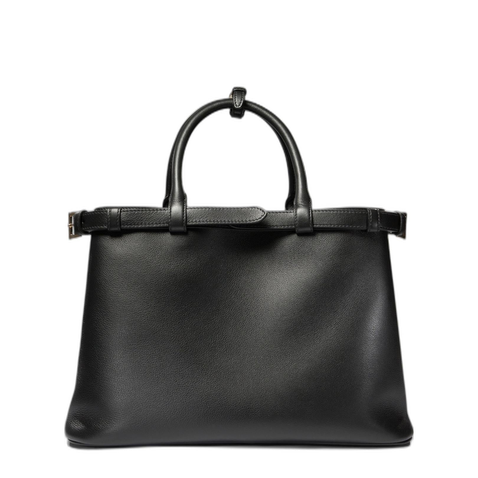 Buckle Medium Grainy Leather Handbag - Image 3