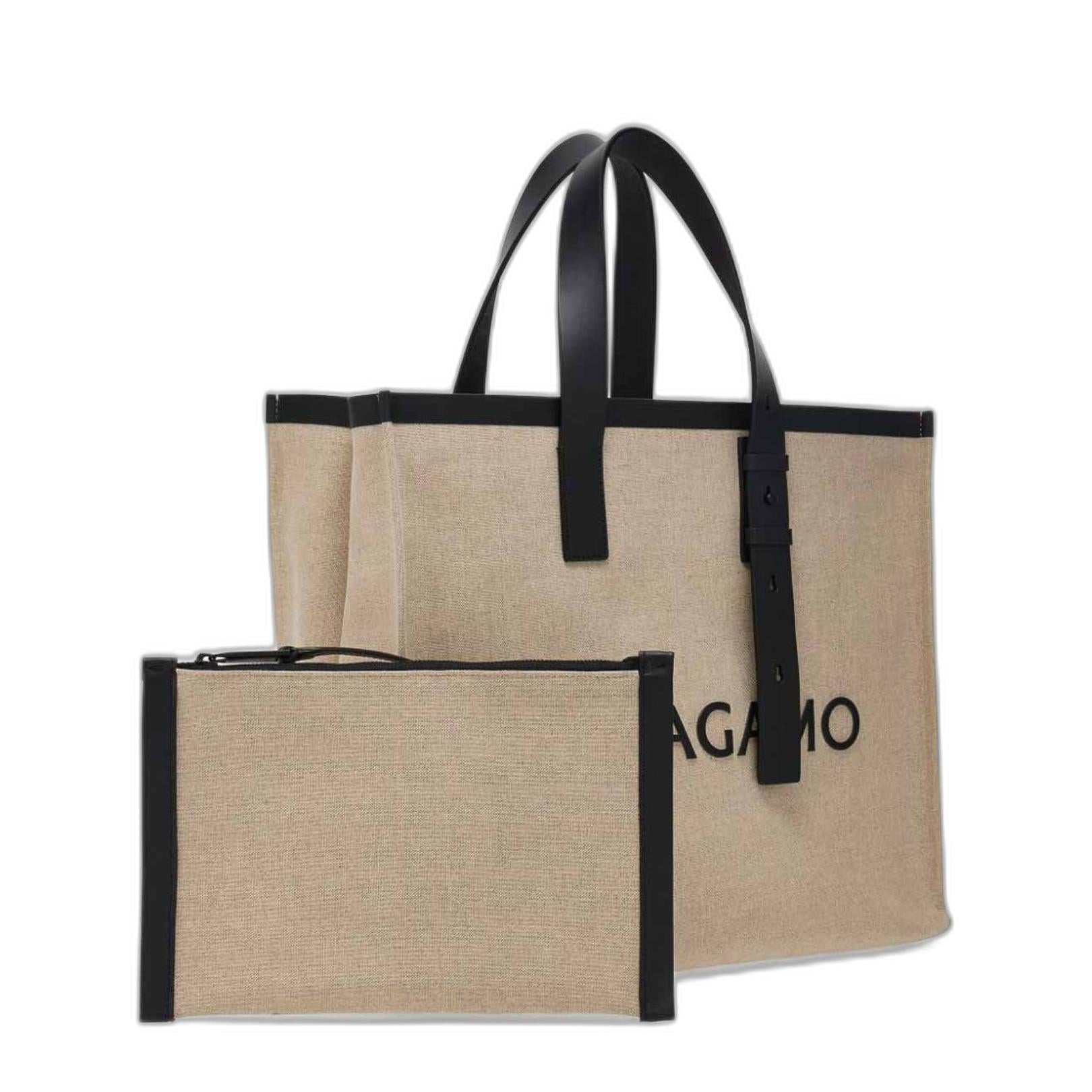 Calf Leather Tote - Sand Beige/Black - Image 2