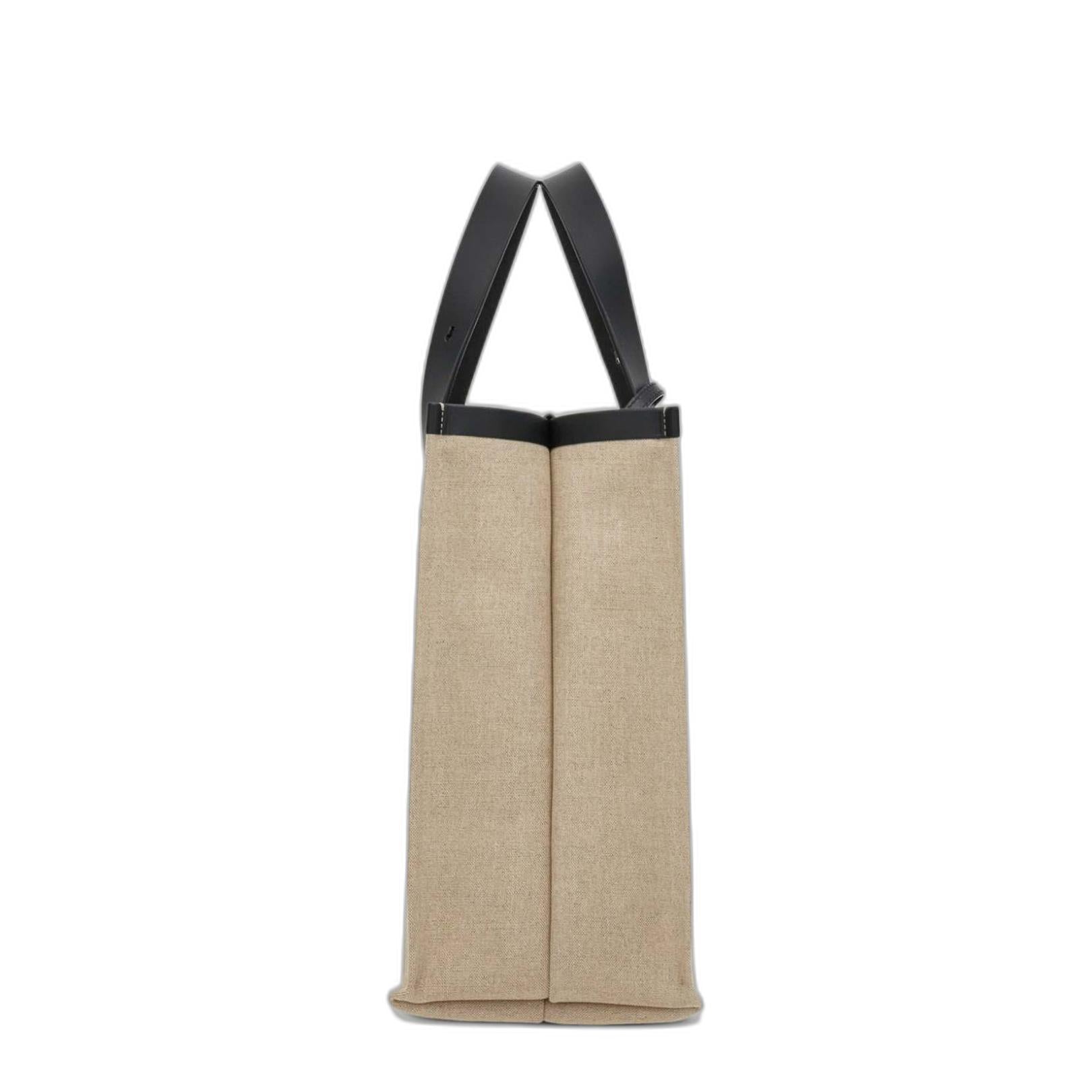 Calf Leather Tote - Sand Beige/Black - Image 3