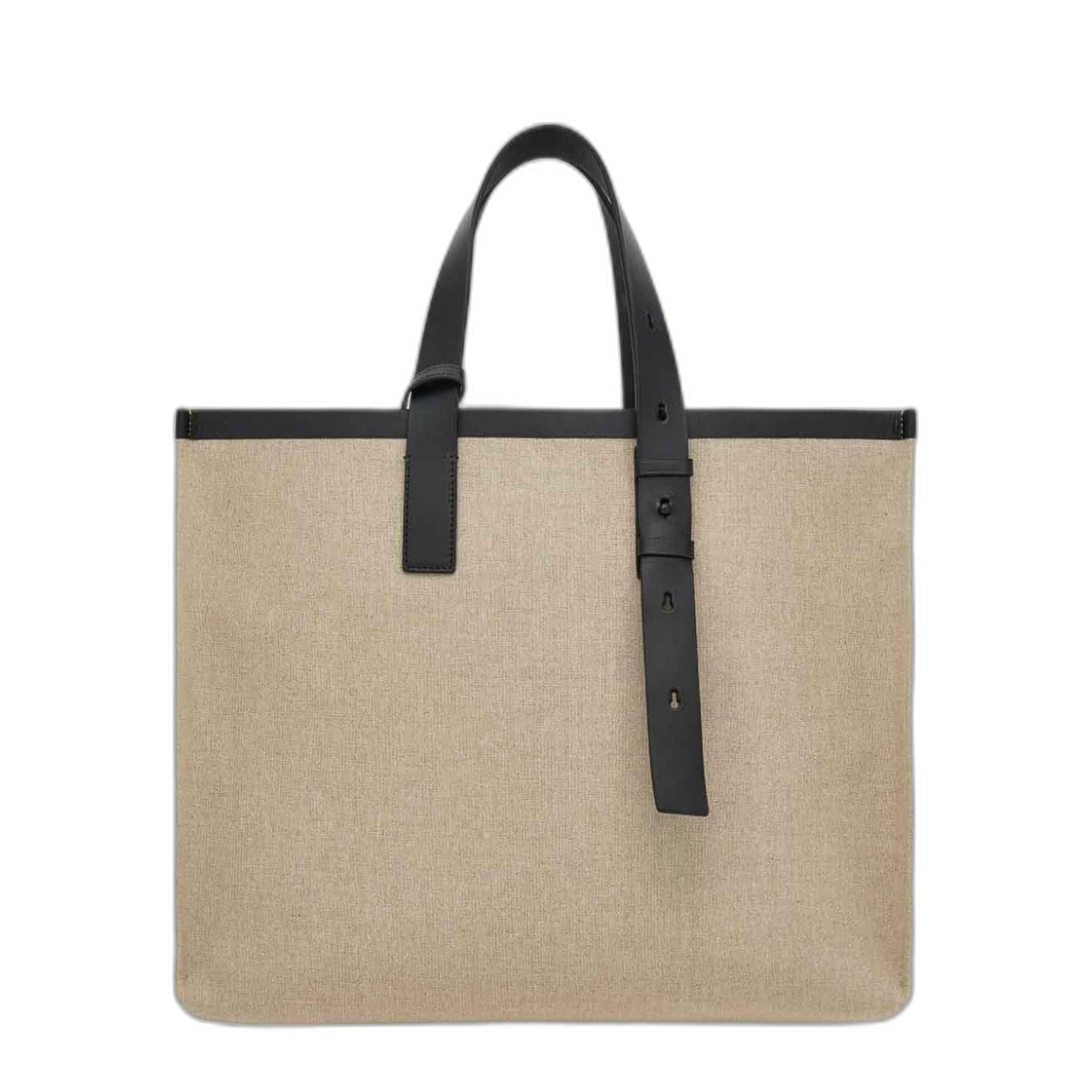 Calf Leather Tote - Sand Beige/Black - Image 4