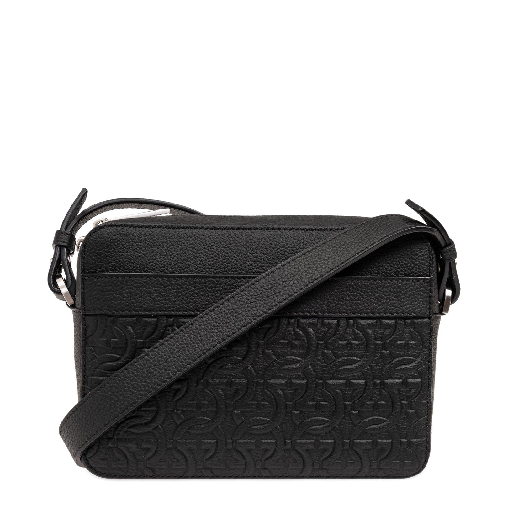 Grained Leather with Logo in Black - Image 1