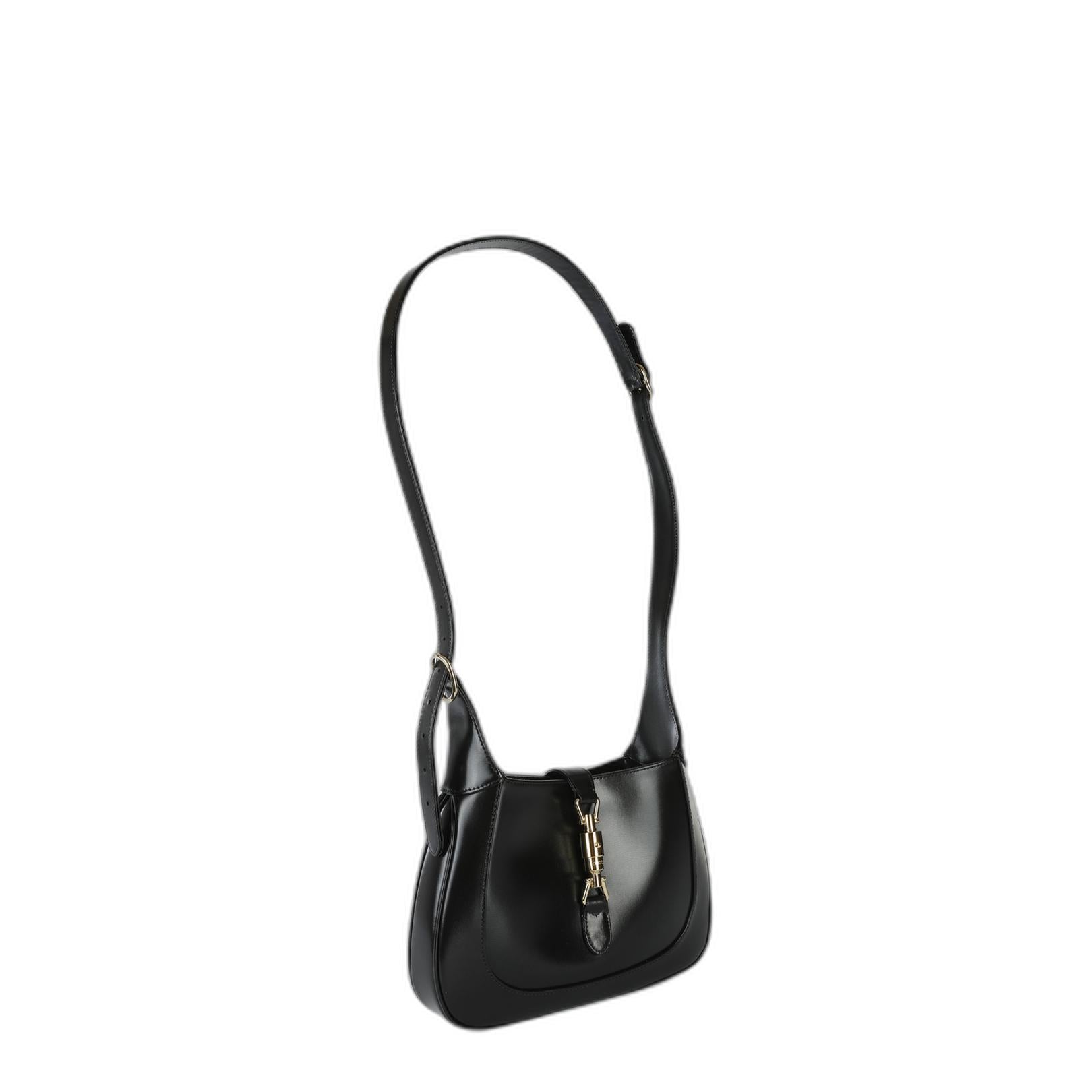 Jackie 1961 Small Smooth Leather Hobo Bag - Black - Image 3