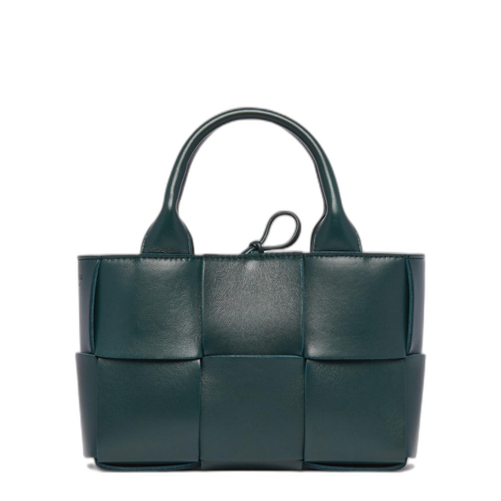 Candy Arco Leather Tote Bag in Dark Green - Image 1