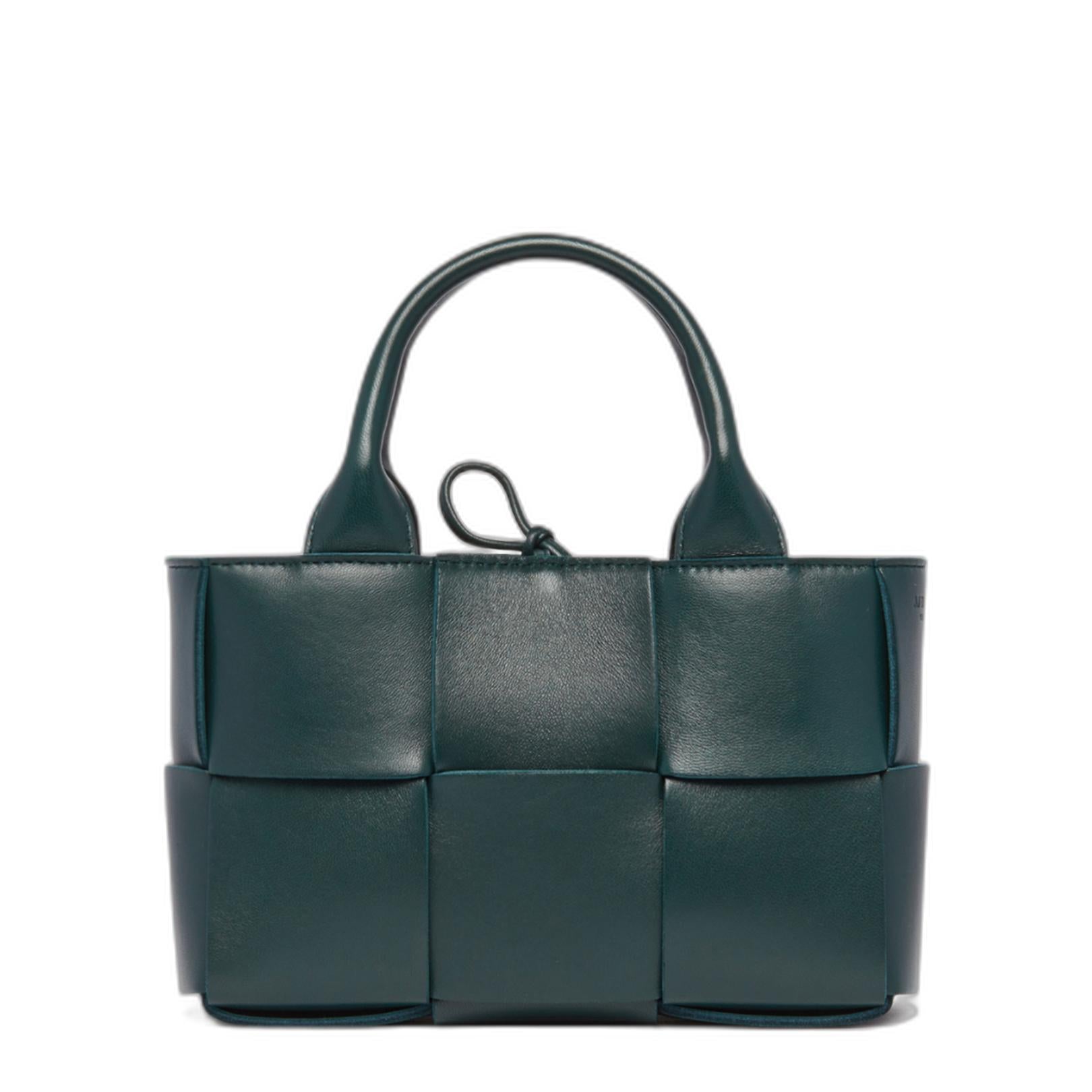 Candy Arco Leather Tote Bag in Dark Green - Image 3